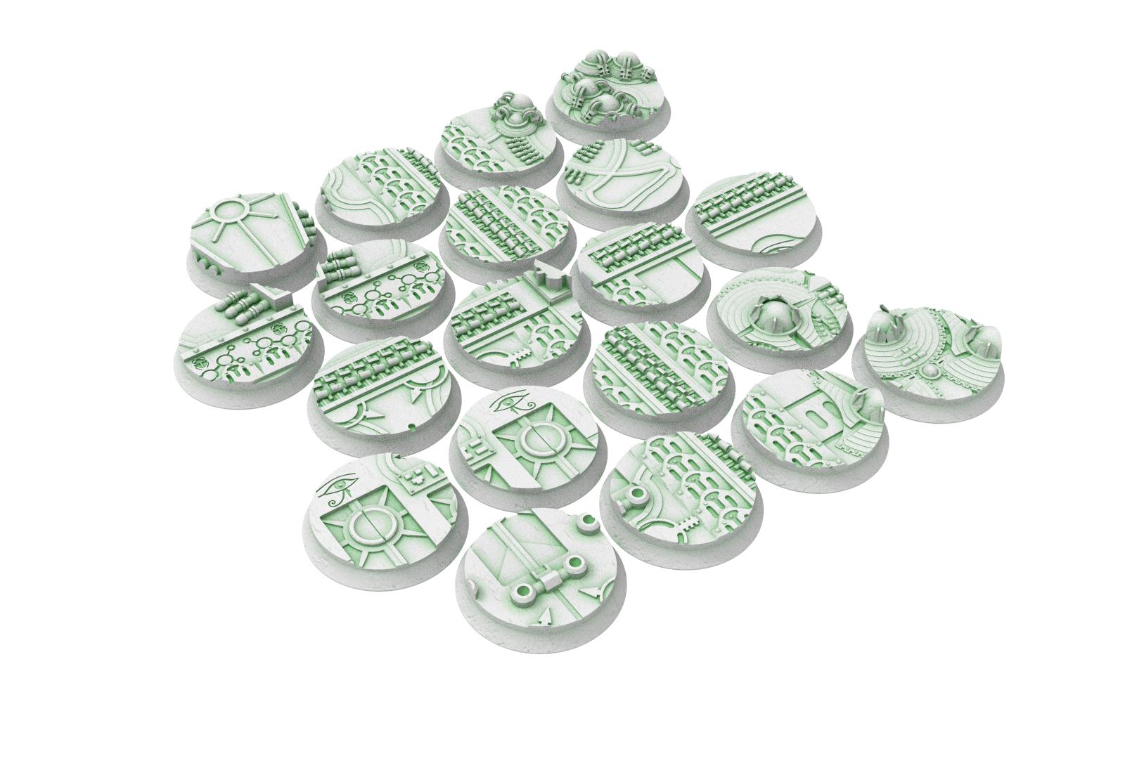 Cinan - Textured Round Bases, lot of 25mm to 160mm CINAN set 4-5-6 usable for warmachine, wargame...