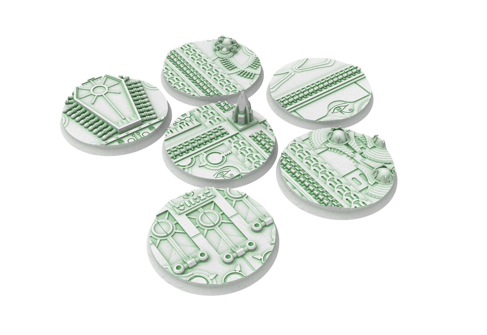 Cinan - Textured Round Bases, lot of 25mm to 160mm CINAN set 4-5-6 usable for warmachine, wargame...