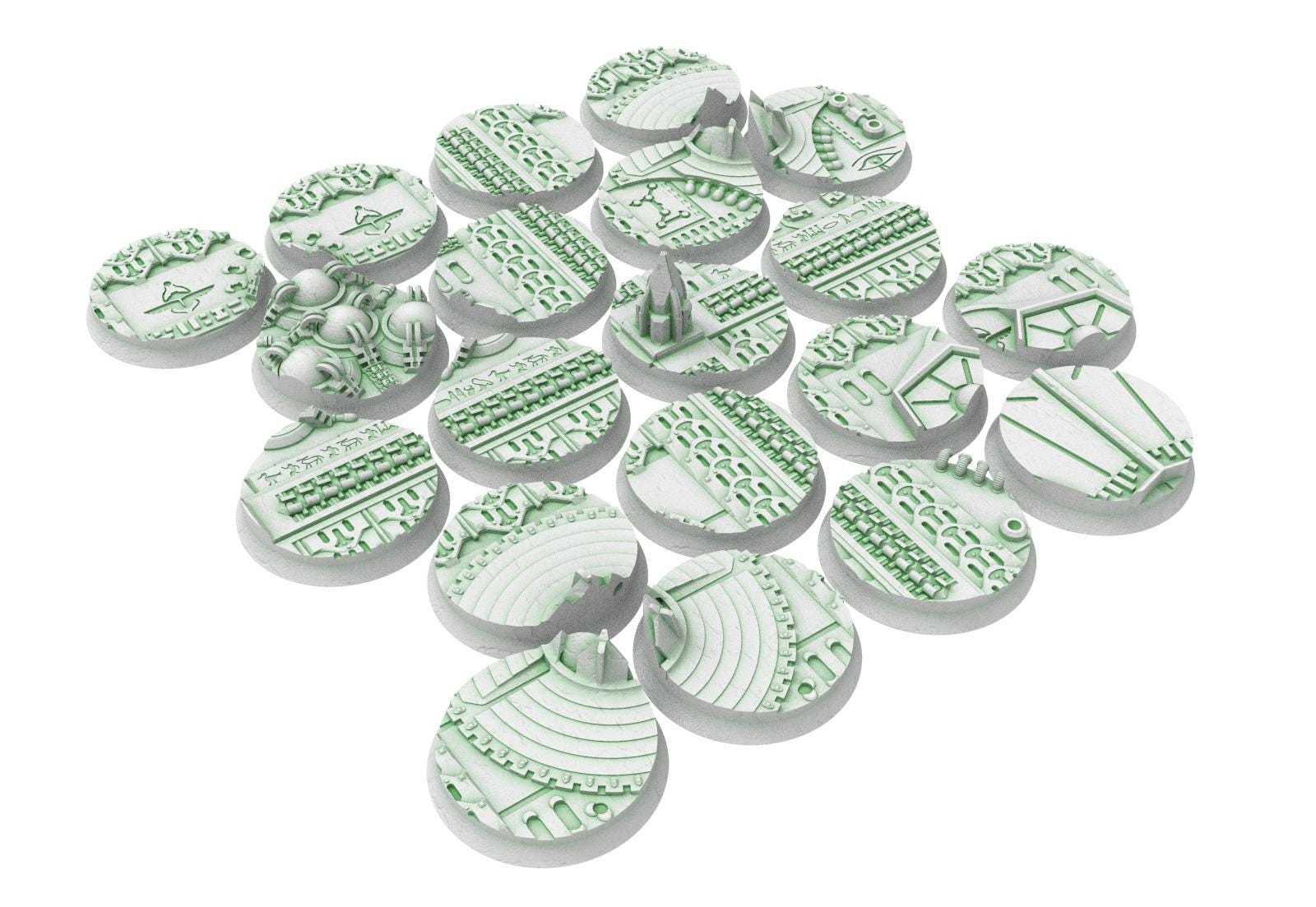 Cinan - Textured Round Bases, lot of 25mm to 160mm CINAN set 4-5-6 usable for warmachine, wargame...