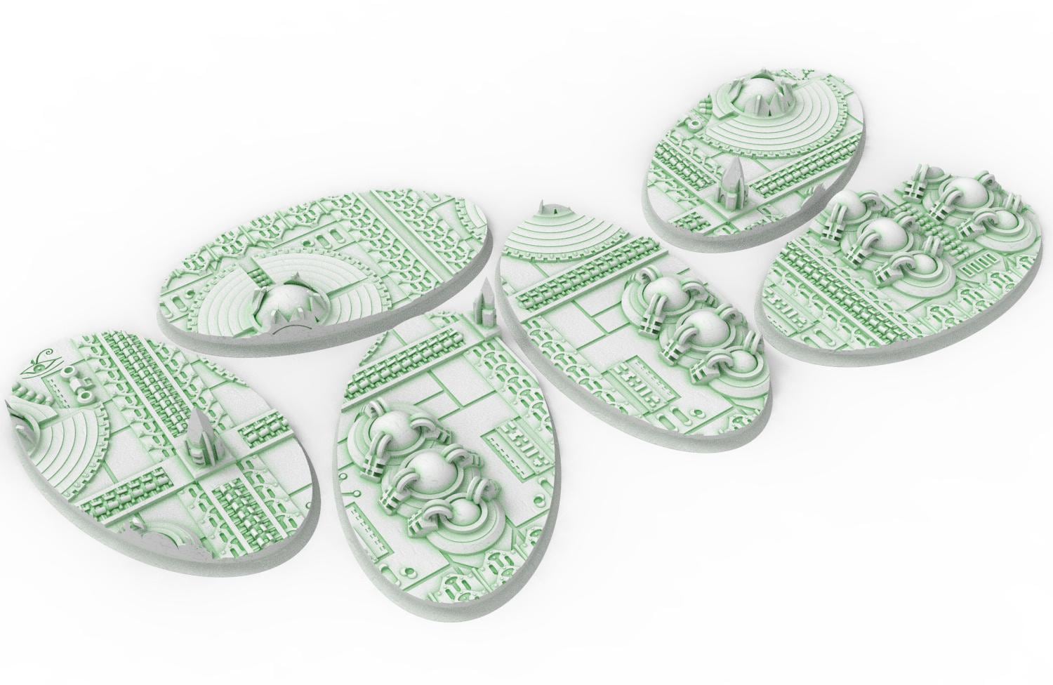 Cinan - Textured Oval Bases, lot of 60mm to 170mm CINAN set 2 usable for warmachine, wargame...