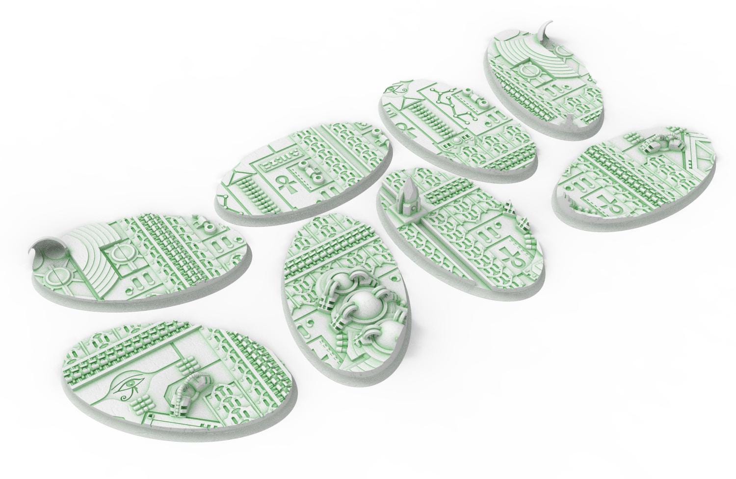 Cinan - Textured Oval Bases, lot of 60mm to 170mm CINAN set 3 usable for warmachine, wargame...