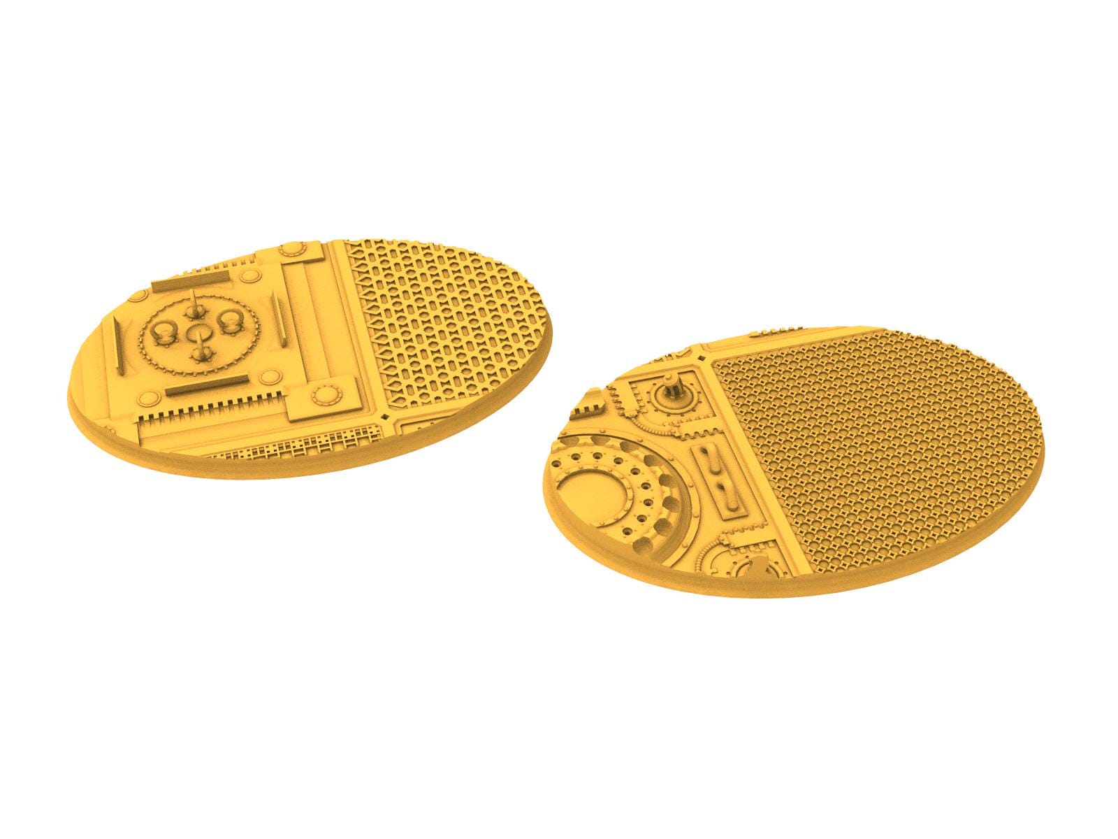 Comercial outpost - Textured Oval Bases, lot of 60mm to 170mm CMRCL set 1 usable for warmachine, wargame...