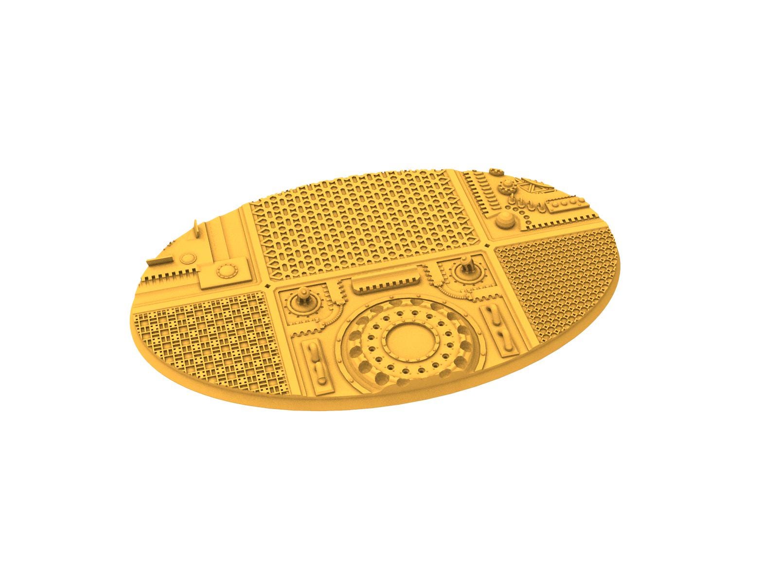 Comercial outpost - Textured Oval Bases, lot of 60mm to 170mm CMRCL set 1 usable for warmachine, wargame...