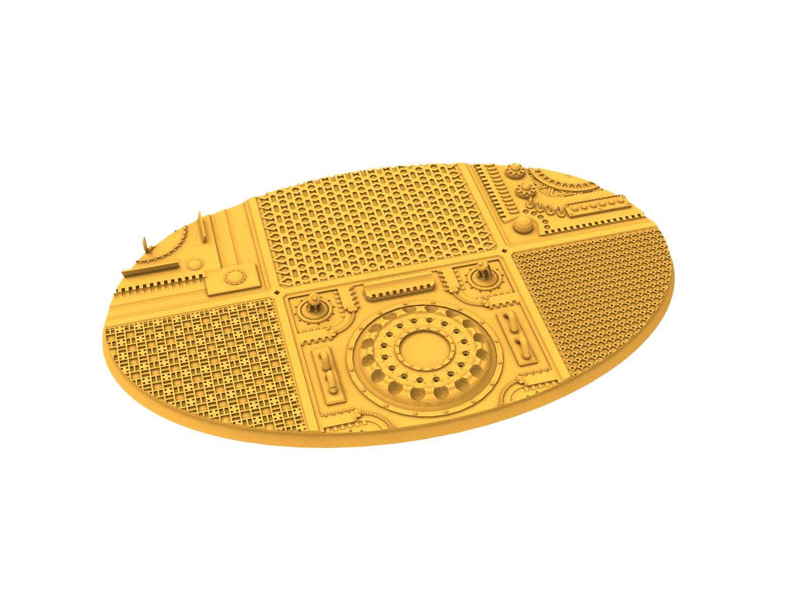 Comercial outpost - Textured Oval Bases, lot of 60mm to 170mm CMRCL set 1 usable for warmachine, wargame...