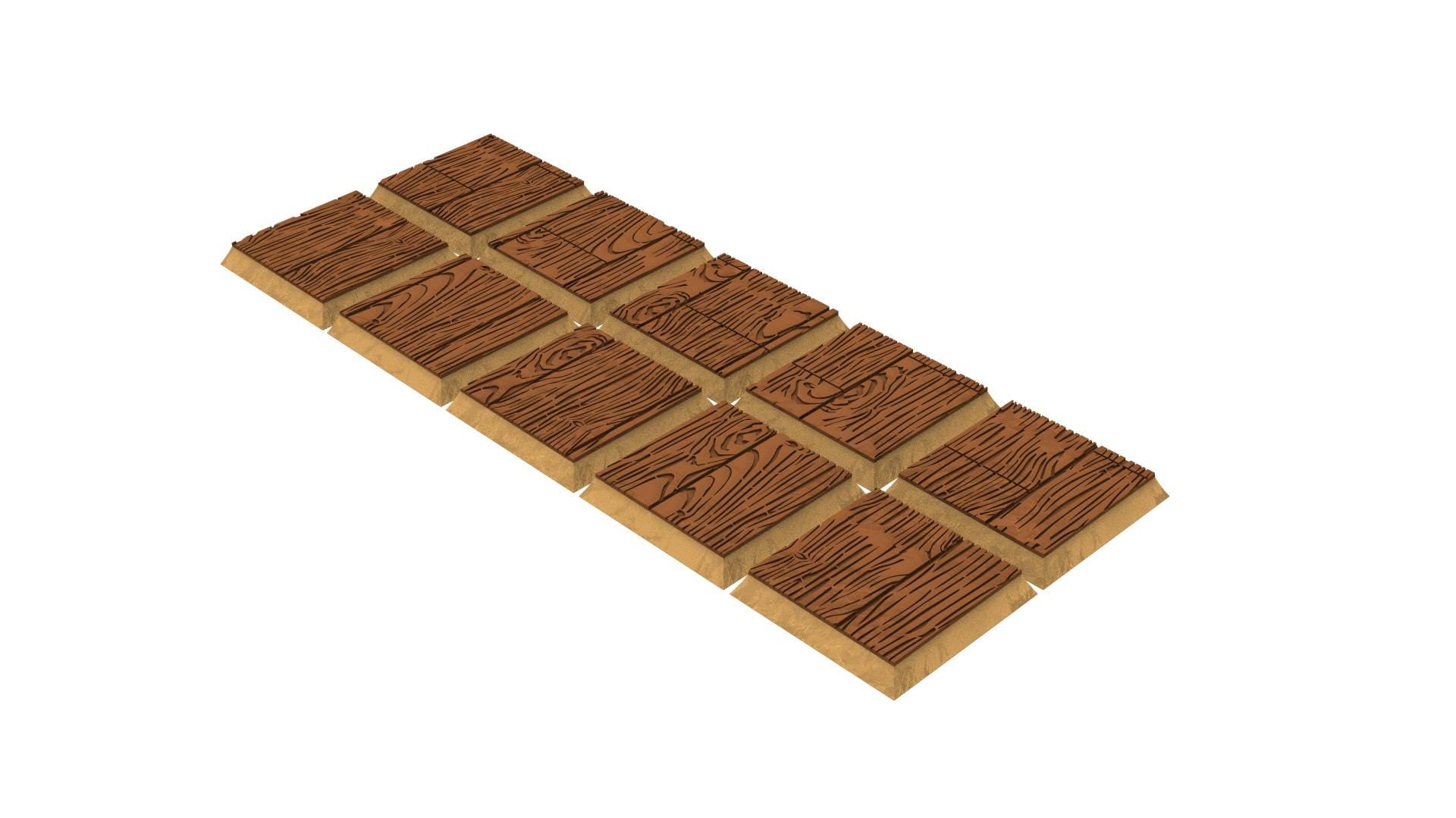 Civil - Textured Square Bases, lot of 20mm to 100mm wooden ship wood usable for Oldhammer, 9th age, King of war, Confrontation, wargame...