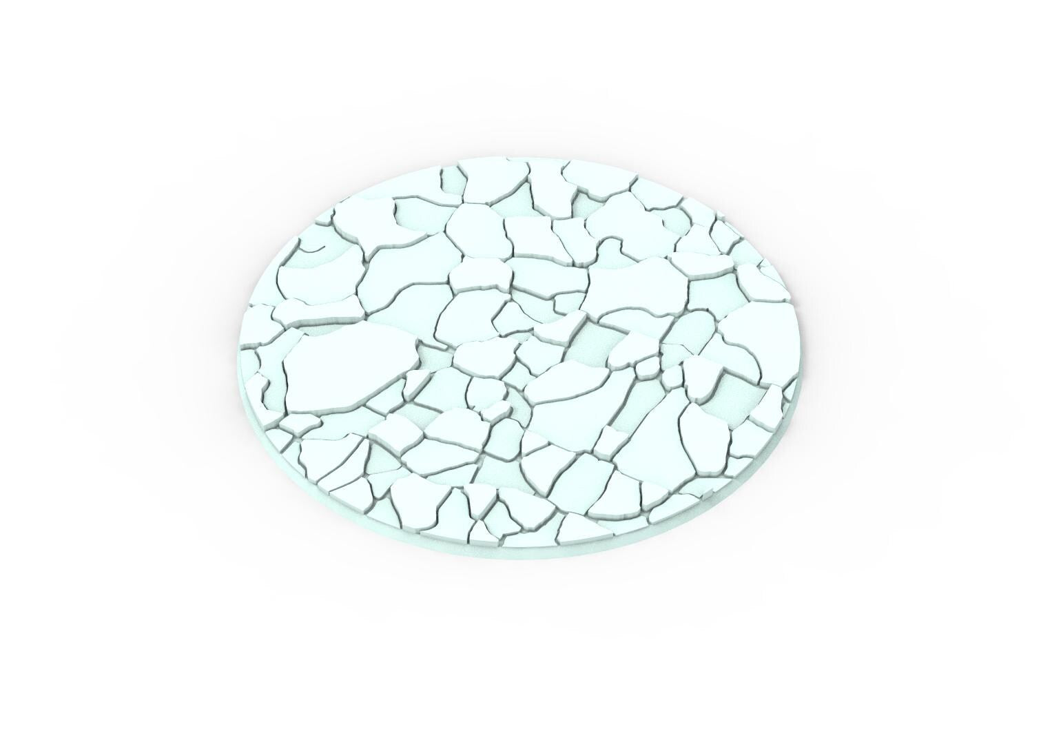 Military Base - Textured Round Bases, lot of 25mm to 160mm MILBS set Ice usable for warmachine, wargame...