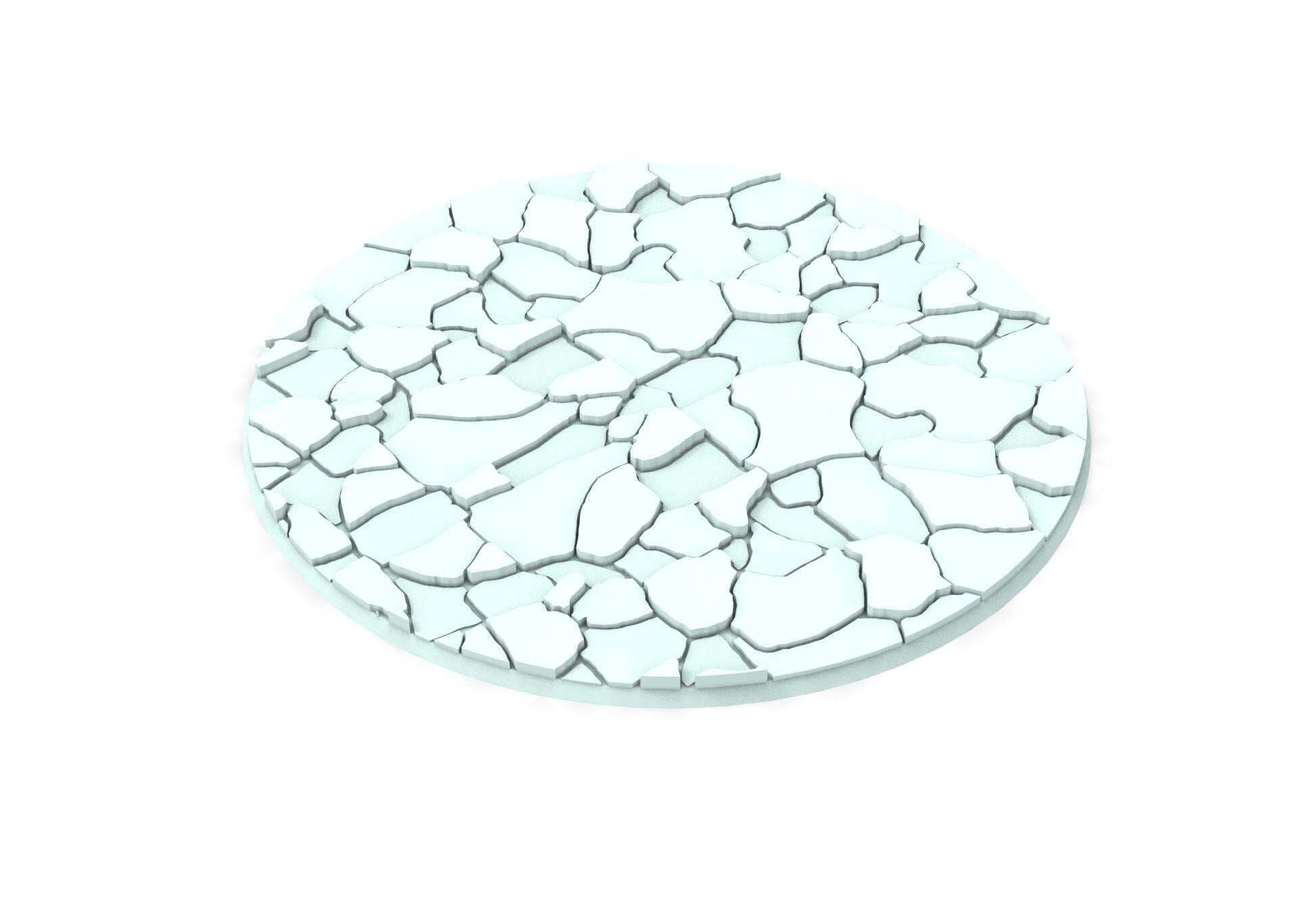 Military Base - Textured Round Bases, lot of 25mm to 160mm MILBS set Ice usable for warmachine, wargame...