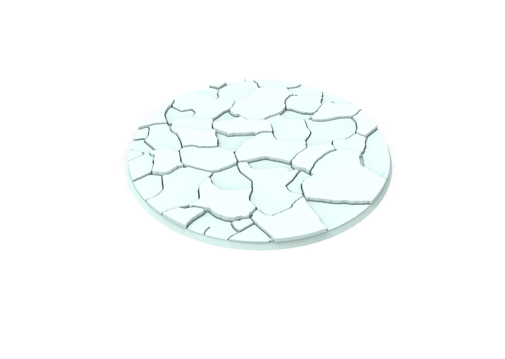 Military Base - Textured Round Bases, lot of 25mm to 160mm MILBS set Ice usable for warmachine, wargame...
