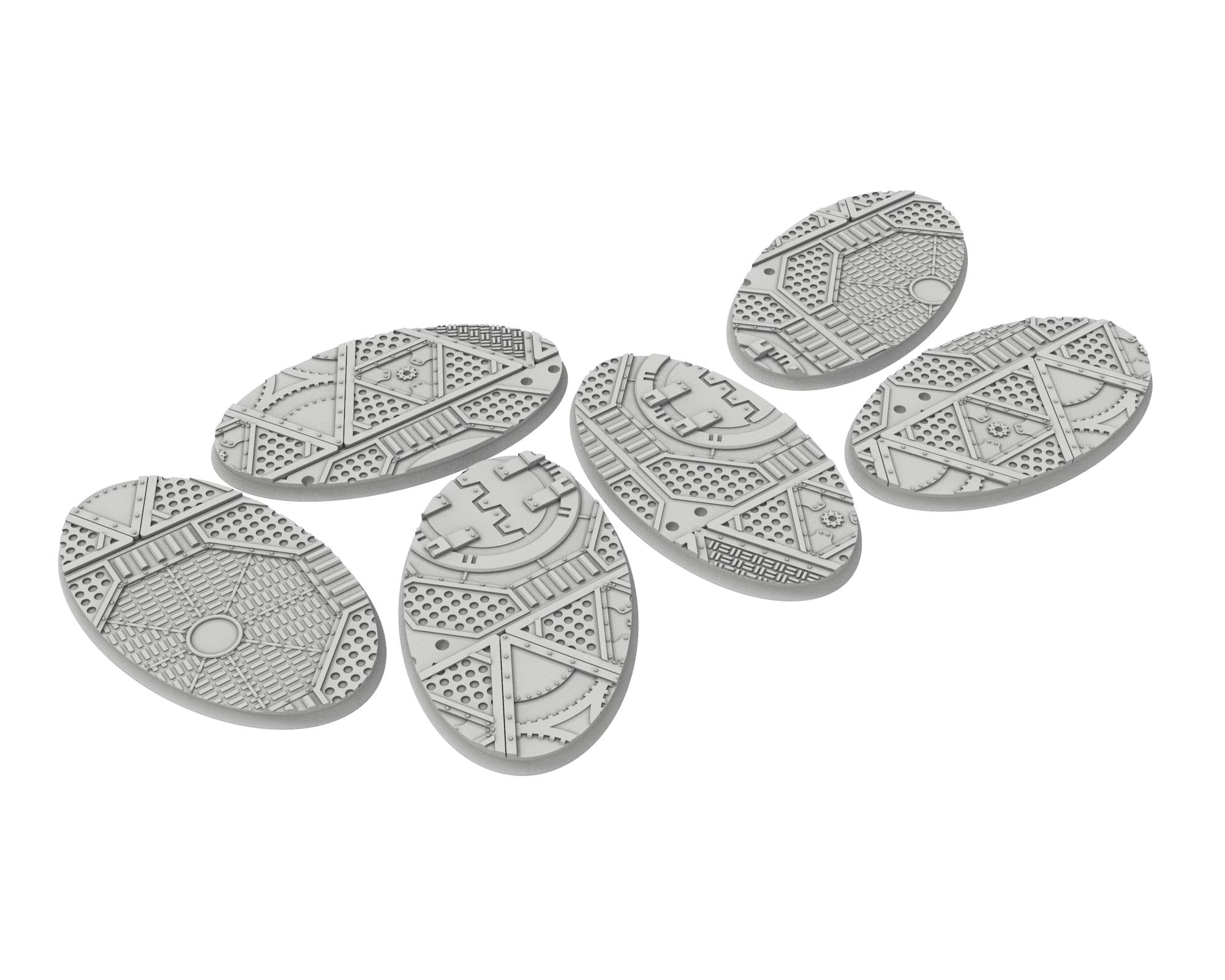 Military Base - Textured Oval Bases, lot of 60mm to 170mm MILBS set Metalic usable for warmachine, wargame...
