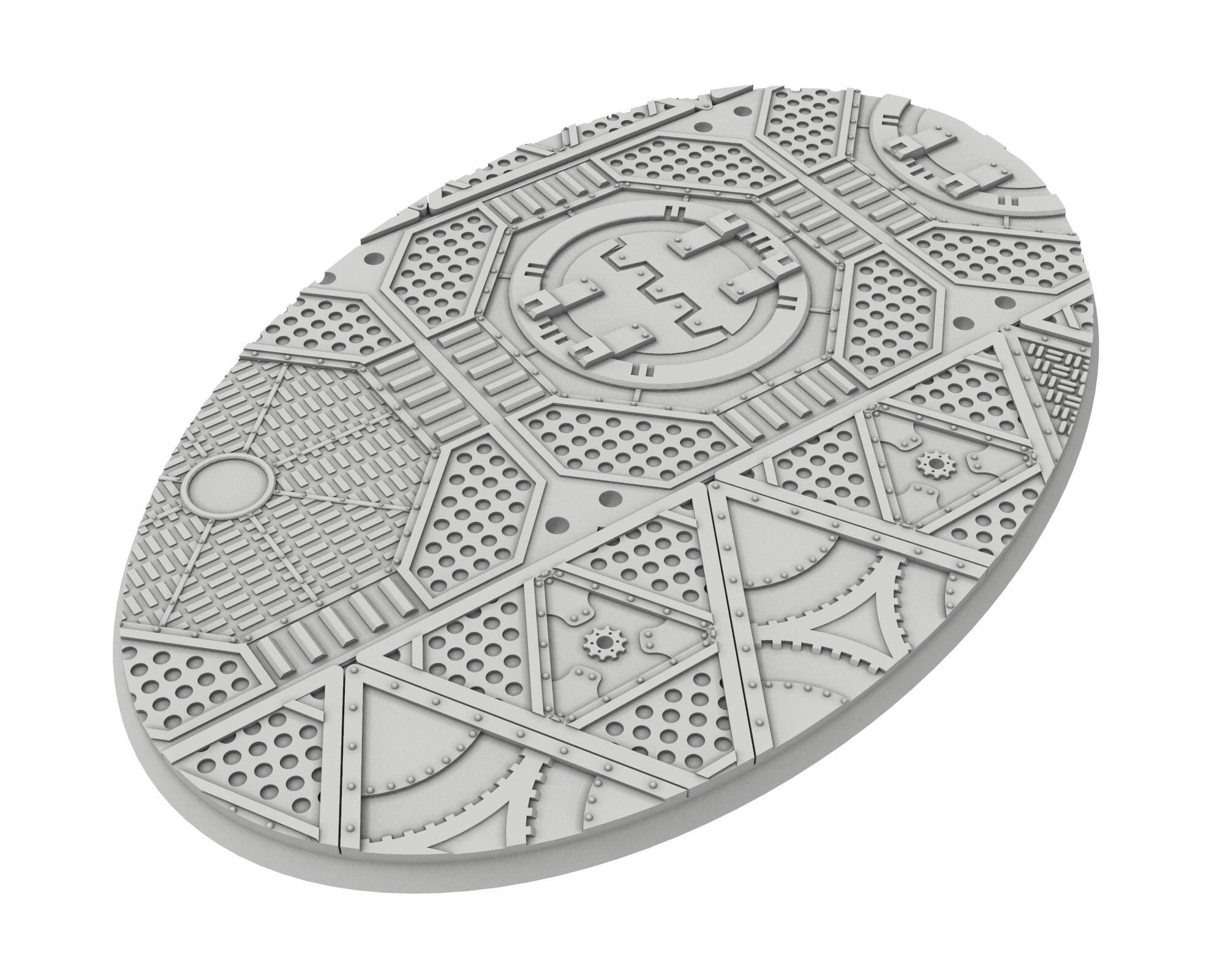 Military Base - Textured Oval Bases, lot of 60mm to 170mm MILBS set Metalic usable for warmachine, wargame...