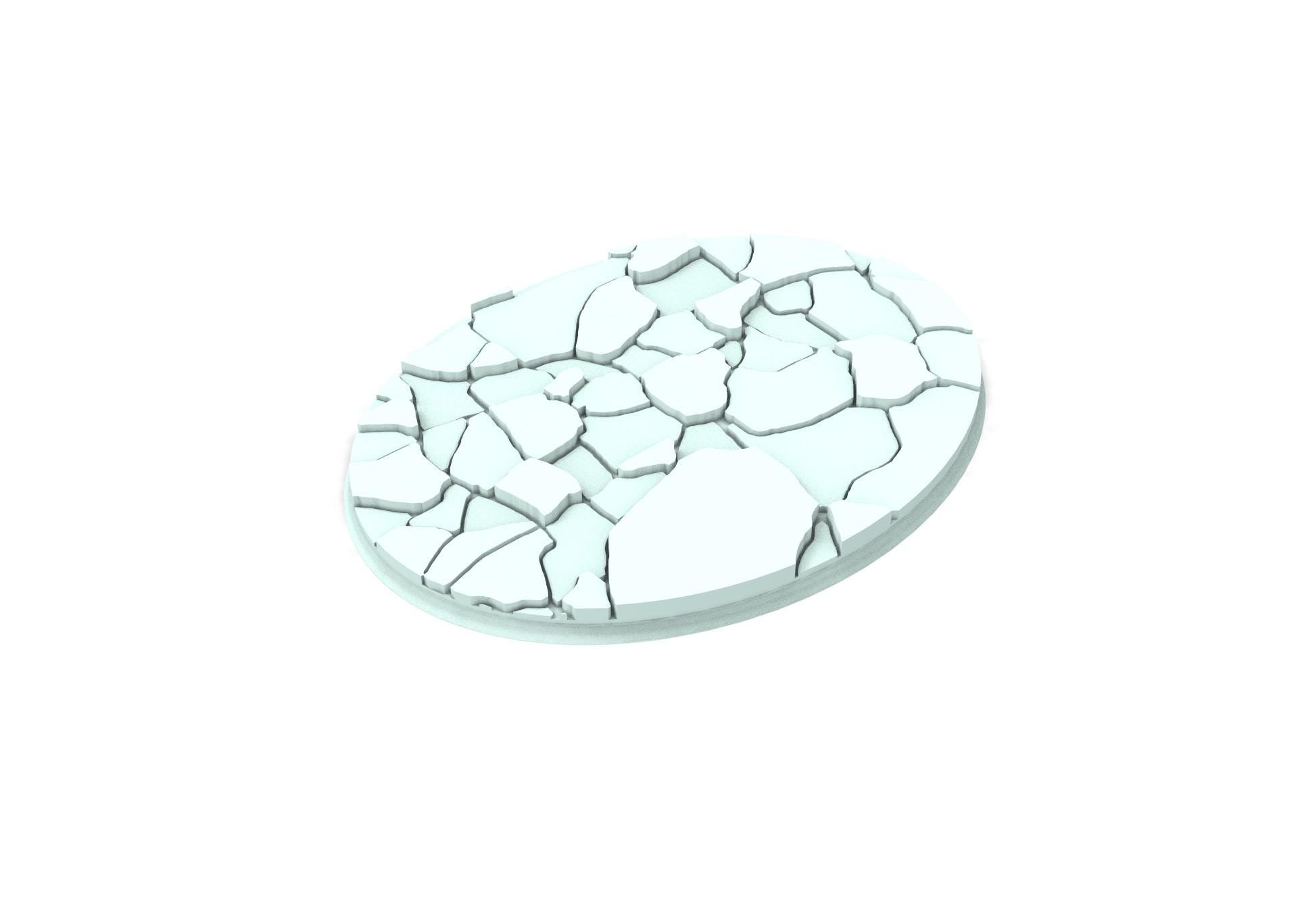 Military Base - Textured Oval Bases, lot of 60mm to 170mm MILBS set Ice usable for warmachine, wargame...
