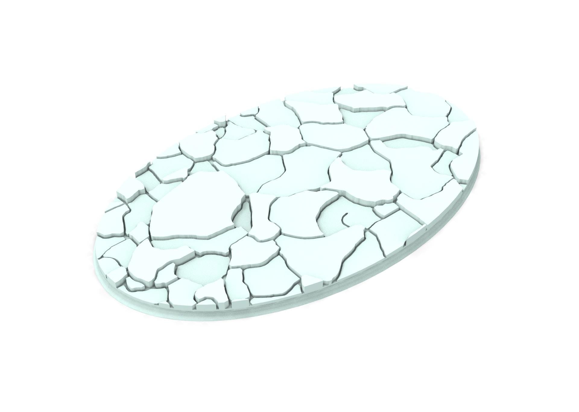 Military Base - Textured Oval Bases, lot of 60mm to 170mm MILBS set Ice usable for warmachine, wargame...
