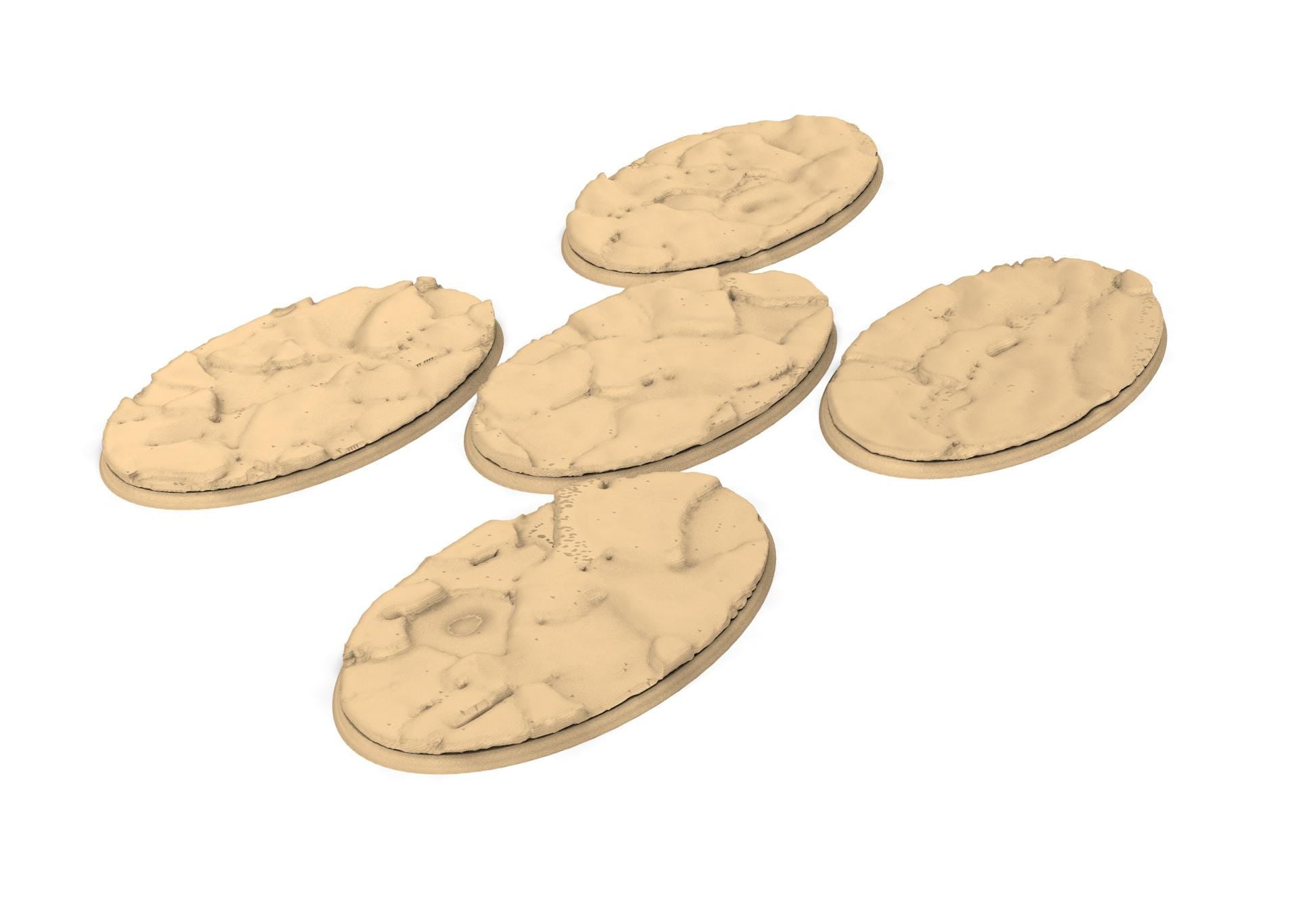 Tenkyo - Textured Oval Bases, lot of 60mm to 170mm Desertic TNKYO set 2 usable for warmachine, wargame...