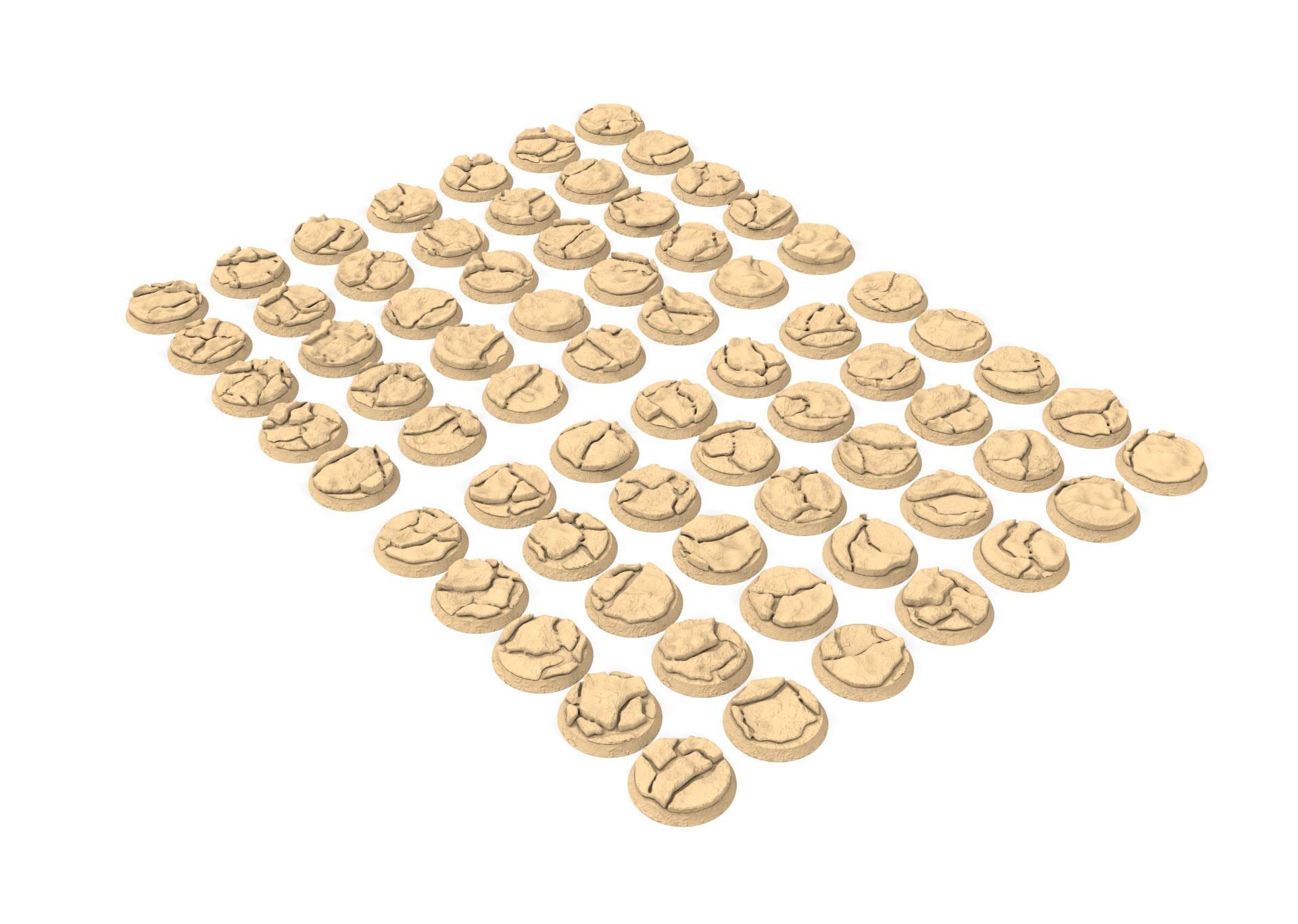 Tenkyo - Textured Round Bases, lot of 25mm to 160mm Desertic TNKYO set 2 usable for warmachine, wargame...