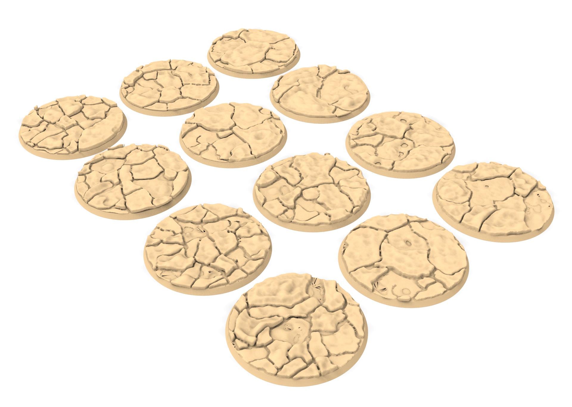 Tenkyo - Textured Round Bases, lot of 25mm to 160mm Desertic TNKYO set 2 usable for warmachine, wargame...