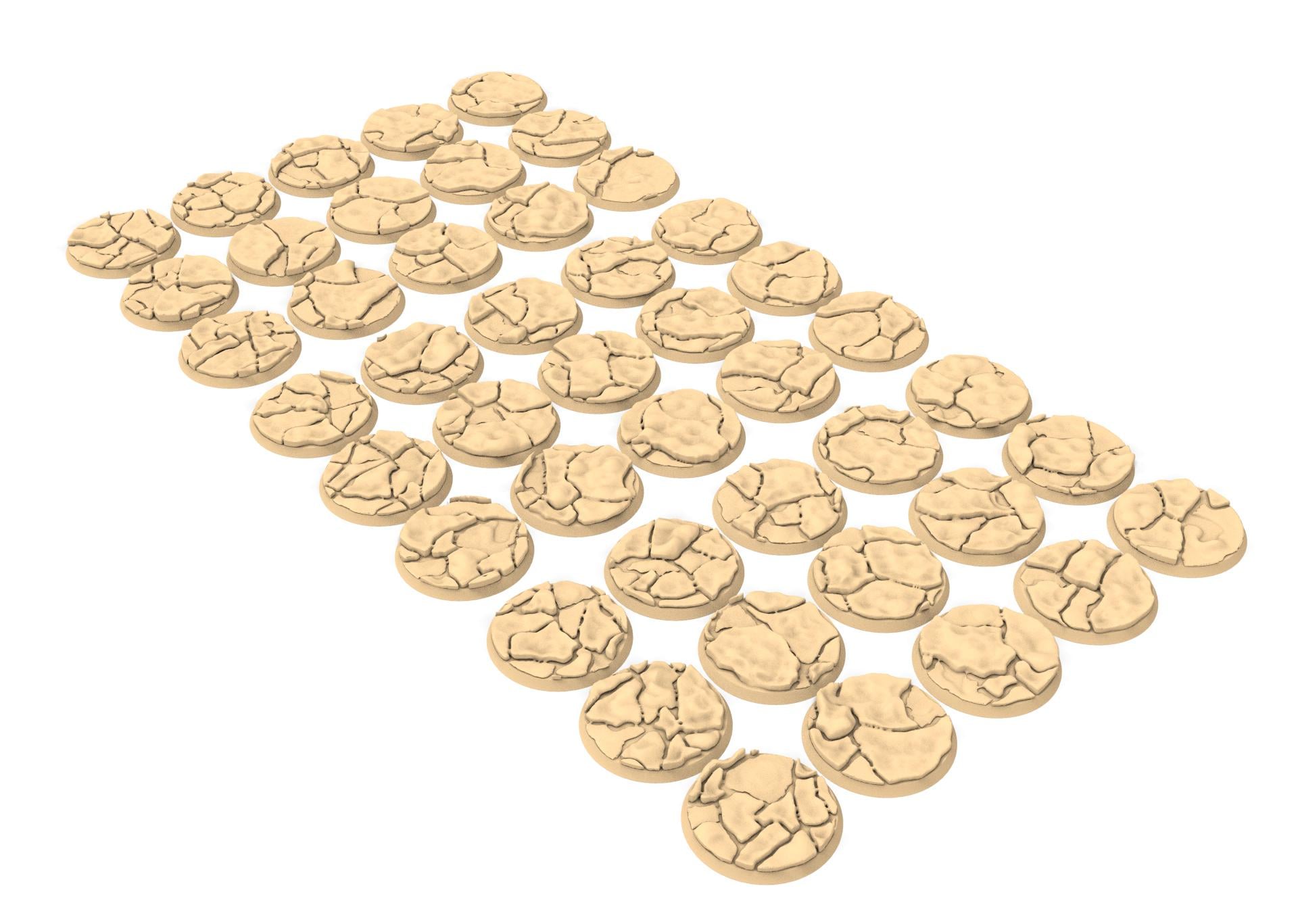 Tenkyo - Textured Round Bases, lot of 25mm to 160mm Desertic TNKYO set 2 usable for warmachine, wargame...