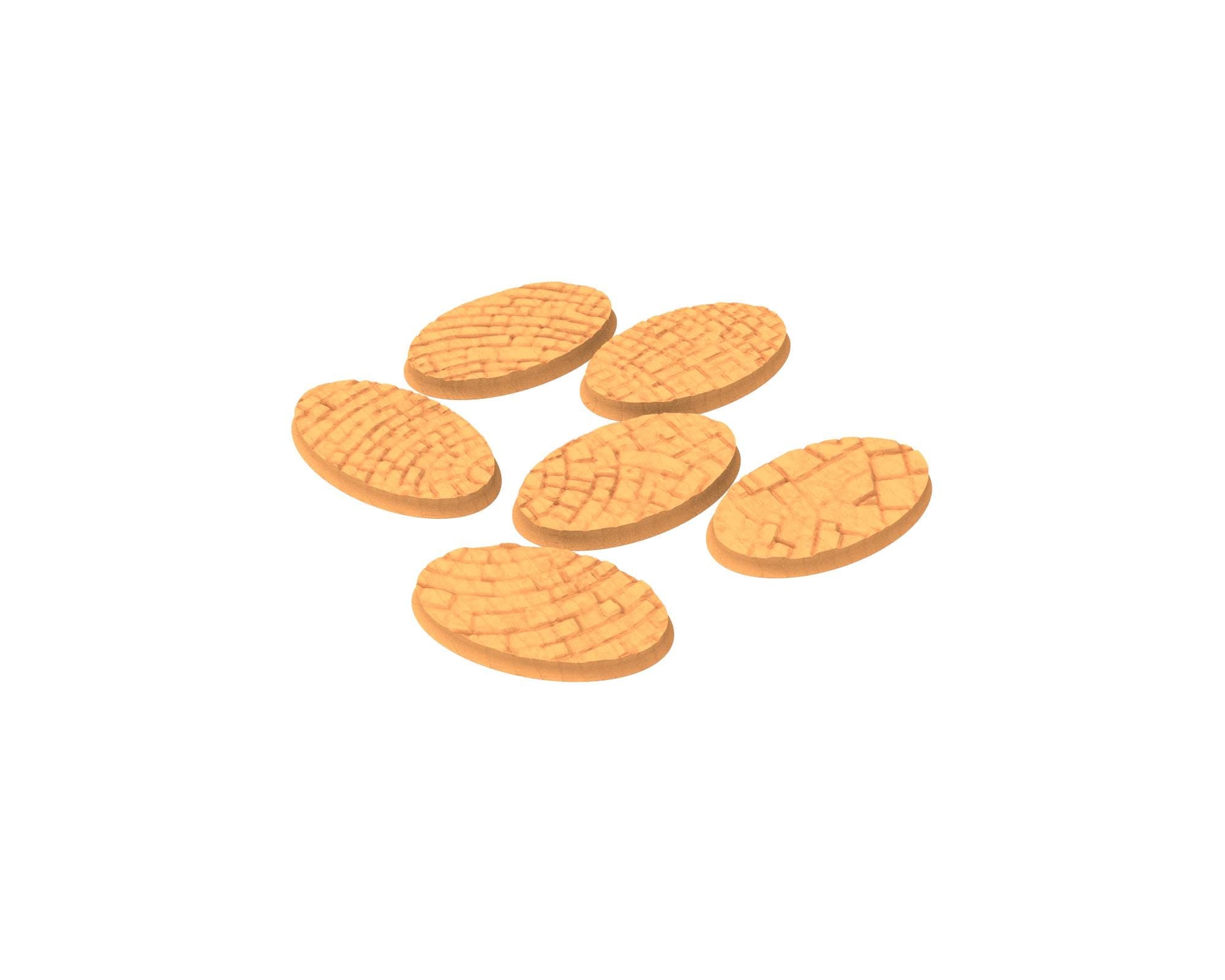 Tenkyo - Textured Oval Bases, lot of 60mm to 170mm Pavement TNKYO set 1 usable for warmachine, wargame...