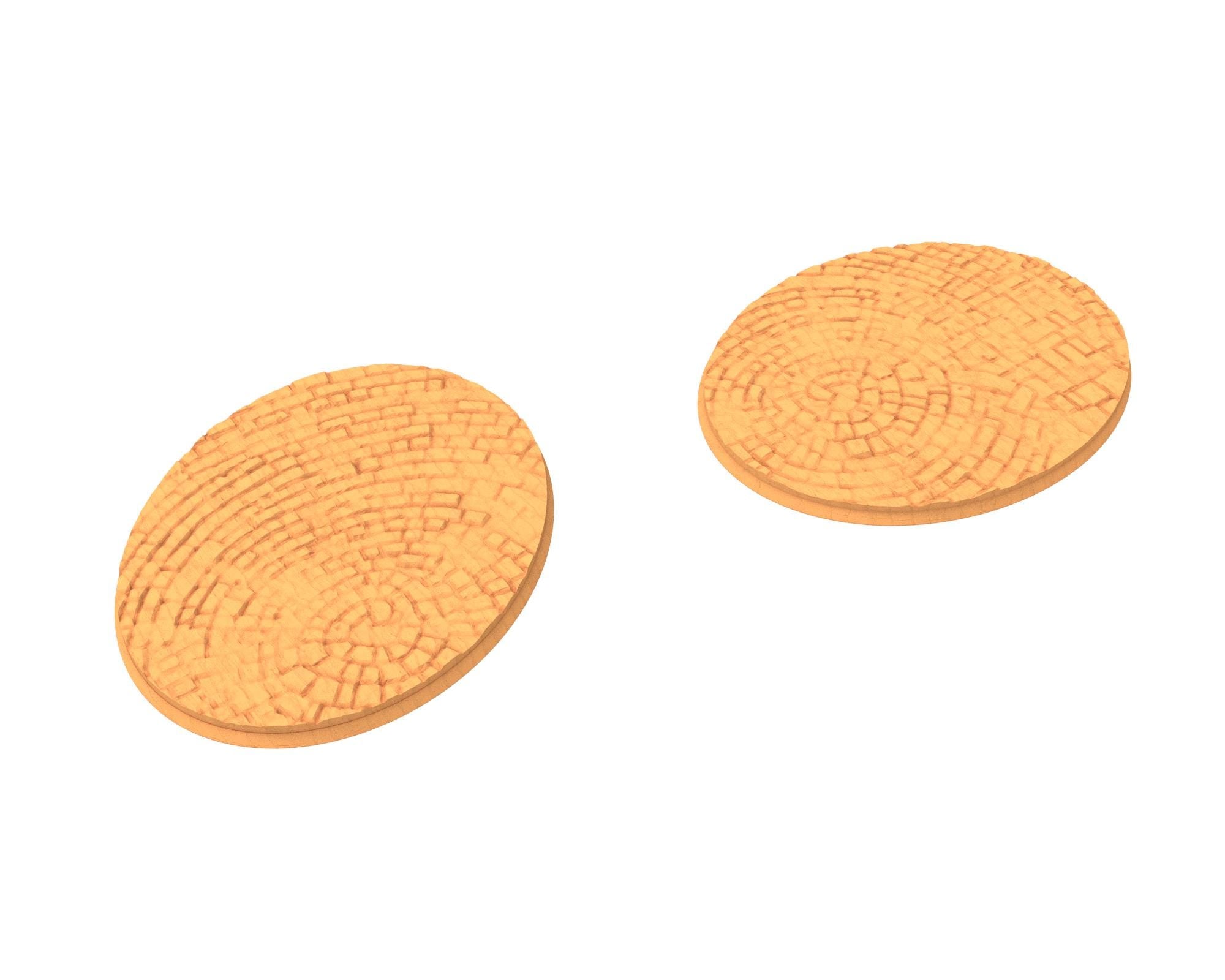 Tenkyo - Textured Oval Bases, lot of 60mm to 170mm Pavement TNKYO set 1 usable for warmachine, wargame...