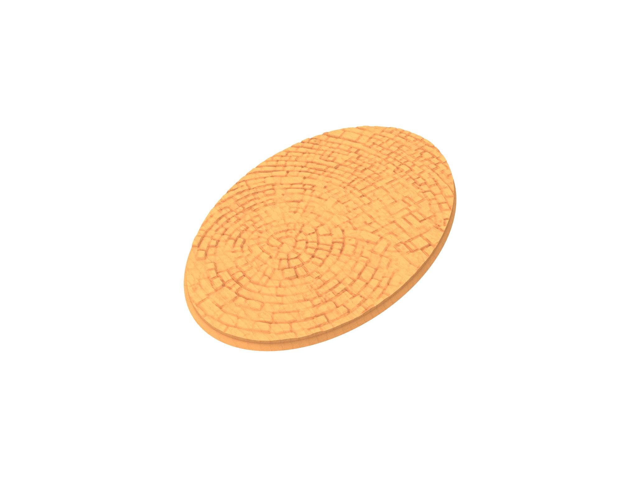 Tenkyo - Textured Oval Bases, lot of 60mm to 170mm Pavement TNKYO set 1 usable for warmachine, wargame...