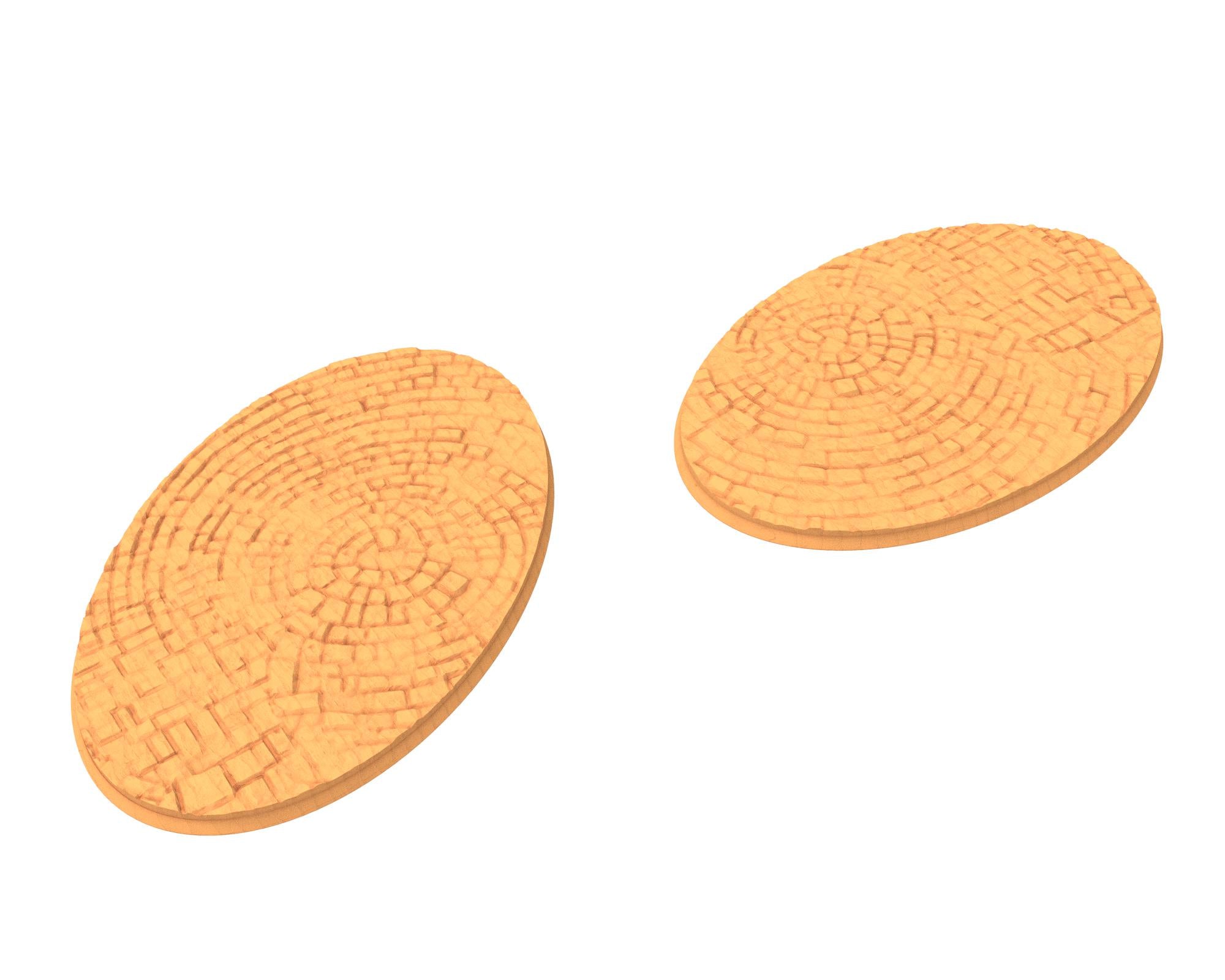 Tenkyo - Textured Oval Bases, lot of 60mm to 170mm Pavement TNKYO set 1 usable for warmachine, wargame...