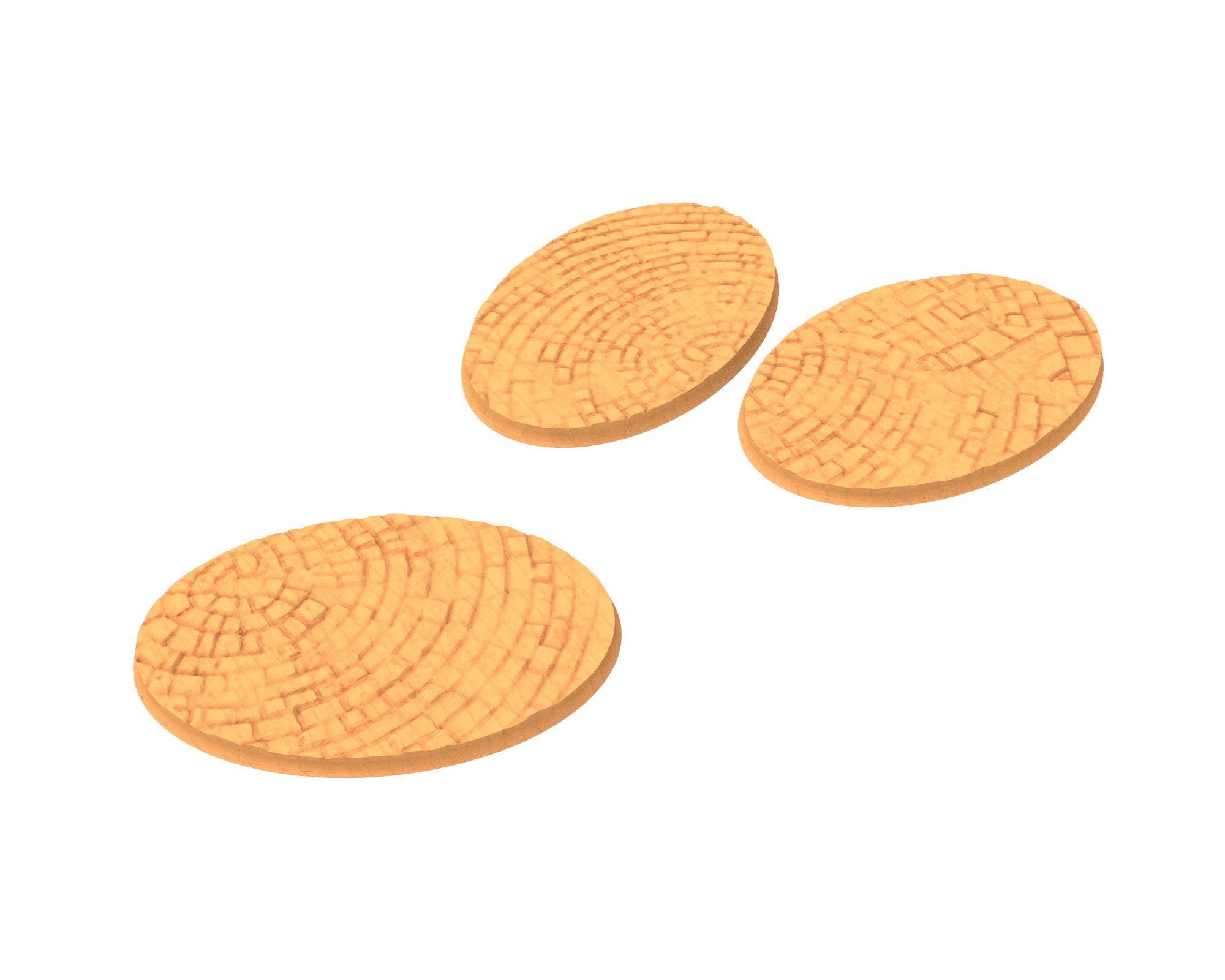 Tenkyo - Textured Oval Bases, lot of 60mm to 170mm Pavement TNKYO set 1 usable for warmachine, wargame...