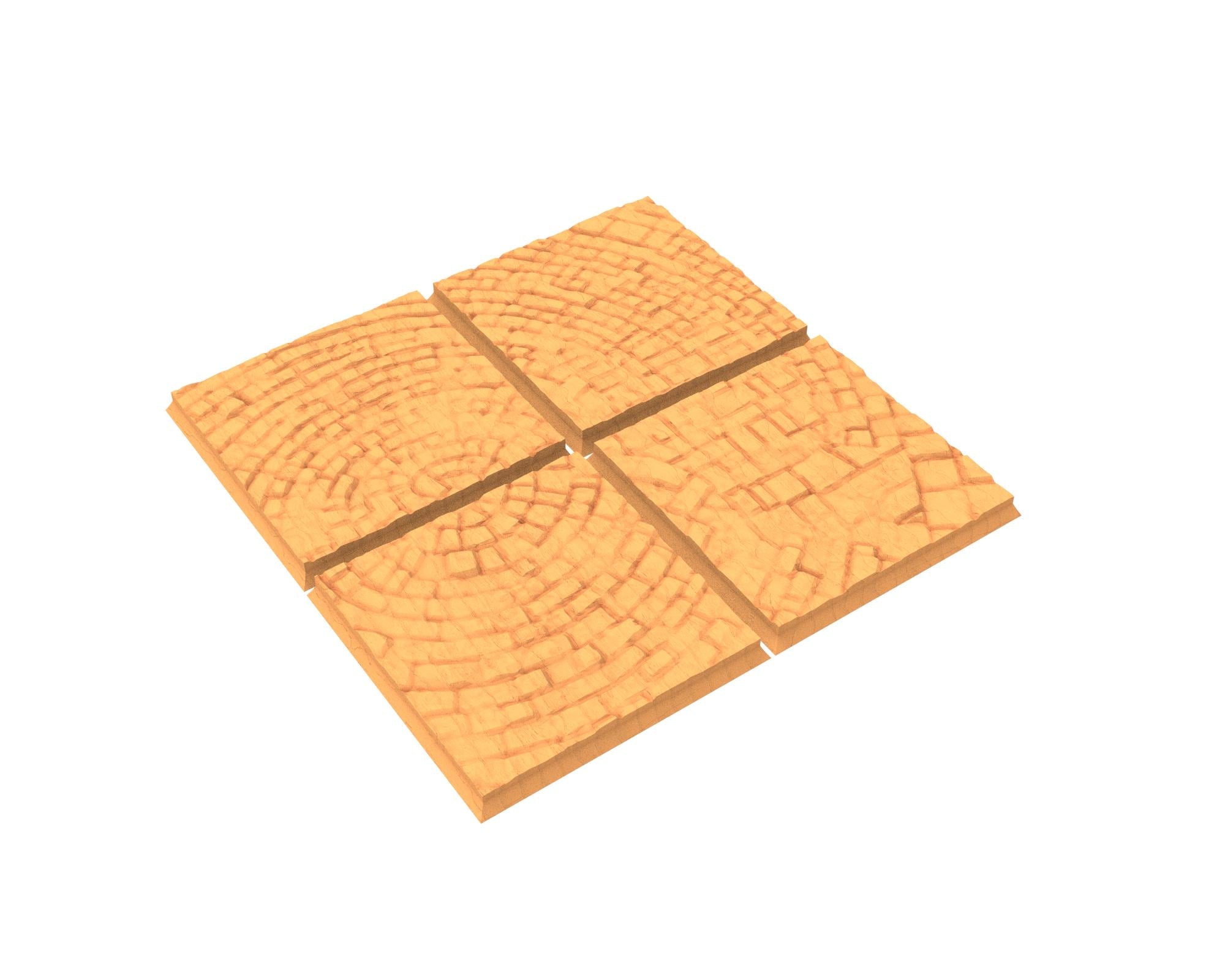 Tenkyo - Textured Square Bases, lot 20mm to 100mm Pavement TNKYO set 1 usable for Oldhammer, 9th age, King of war, Confrontation, wargame...