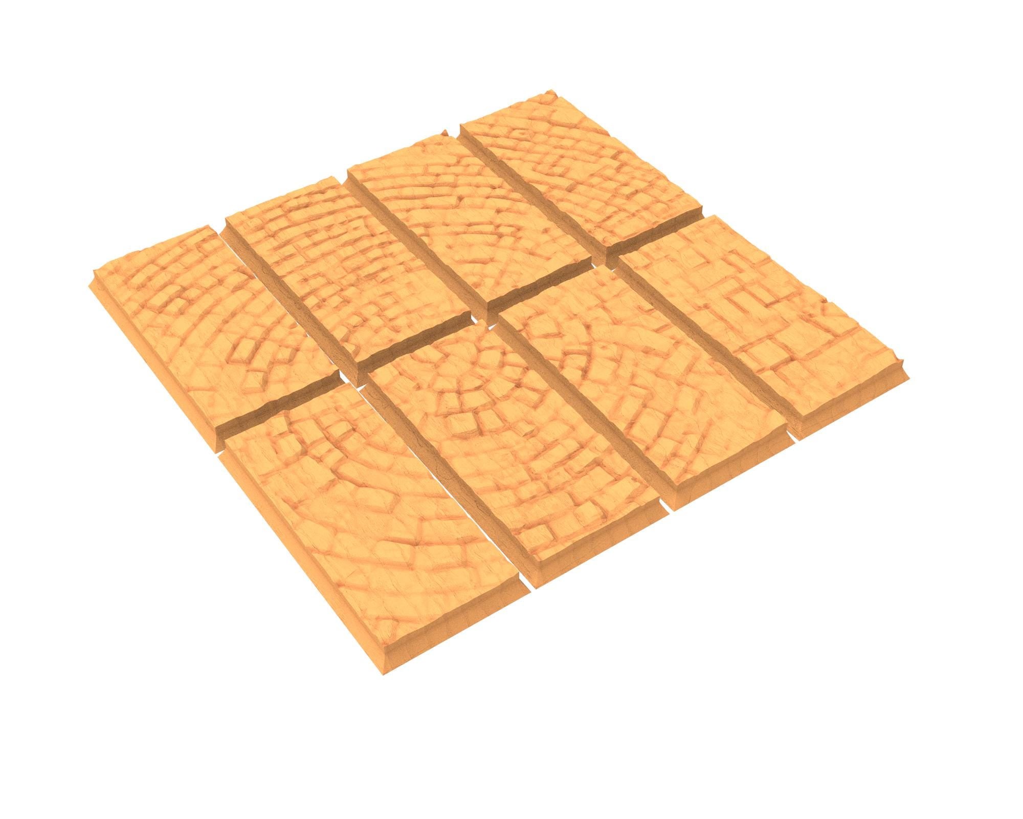 Tenkyo - Textured Rectangular Bases, lot of 50x25mm to 150x100mm TNKYO set 1 usable for Oldhammer, 9th age, King of war, Donjon et dragon...