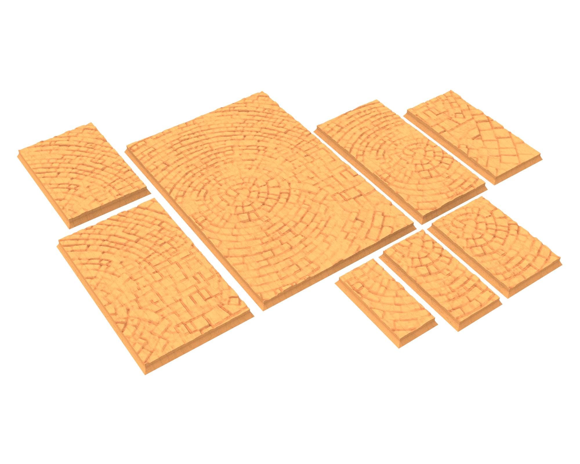 Tenkyo - Textured Rectangular Bases, lot of 50x25mm to 150x100mm TNKYO set 1 usable for Oldhammer, 9th age, King of war, Donjon et dragon...