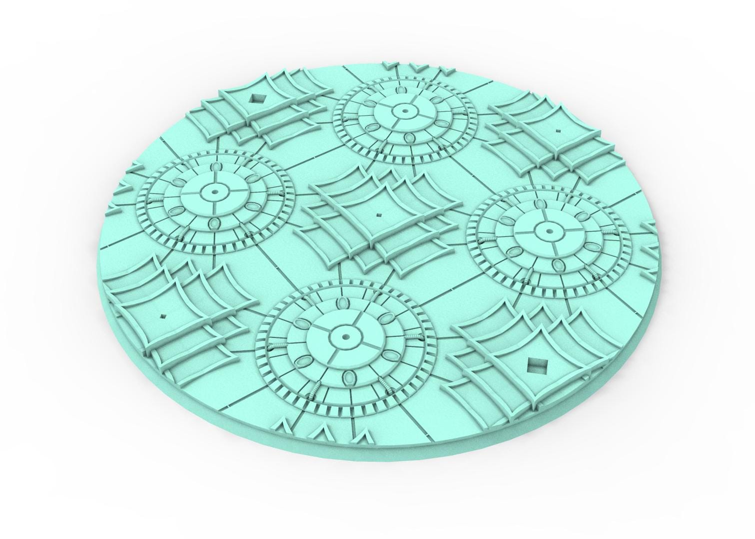 Dark City - Textured Round Bases, lot of 25mm to 160mm DRKCT Eldar space fantasy elves runic ground set 1 usable for warmachine, wargame...