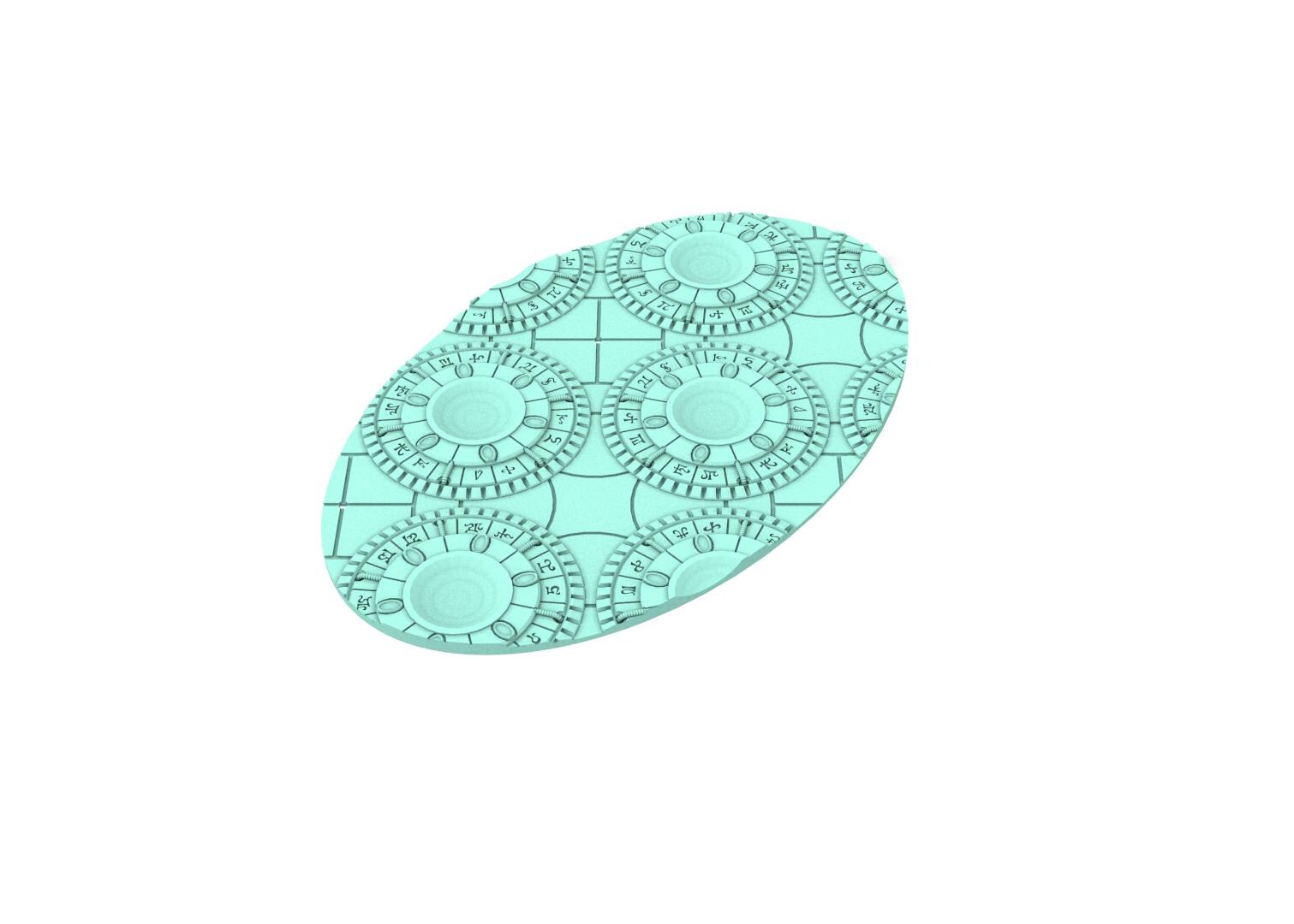 Dark City - Textured Oval Bases, lot of 60mm à 170mm, DRKCT Eldar space fantasy elves runic ground set 3 usable for warmachine, wargame...