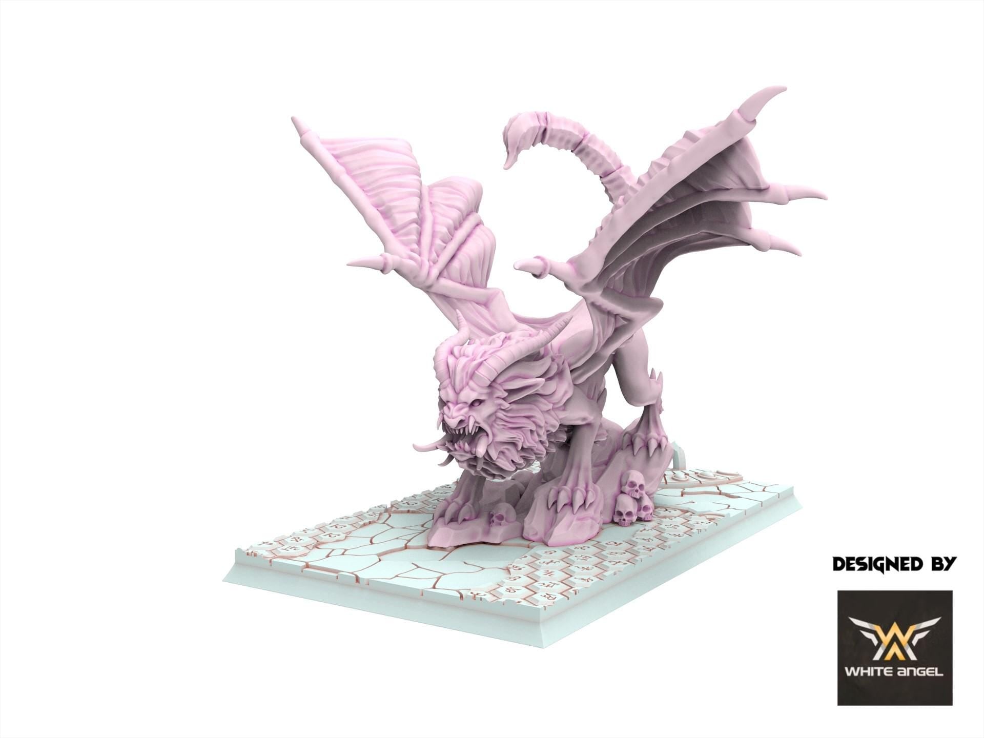 Dark Elves - Dark Manticore, usable for 9th Age, Fantasy Battle, Oldhammer, King of war, 28mm 32mm