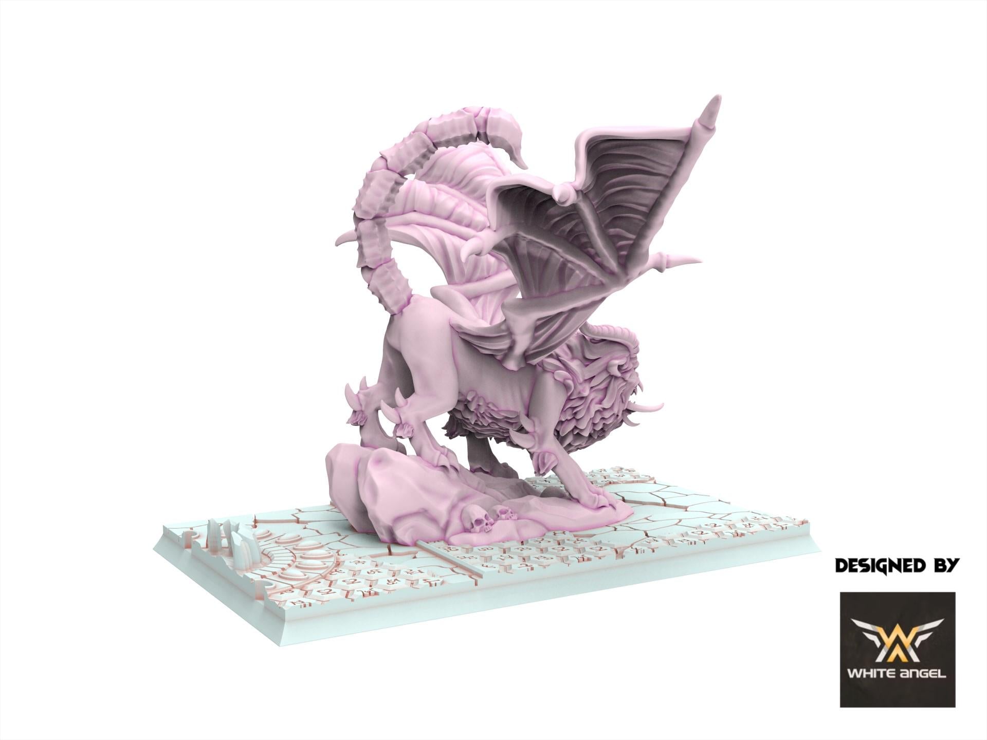 Dark Elves - Dark Manticore, usable for 9th Age, Fantasy Battle, Oldhammer, King of war, 28mm 32mm