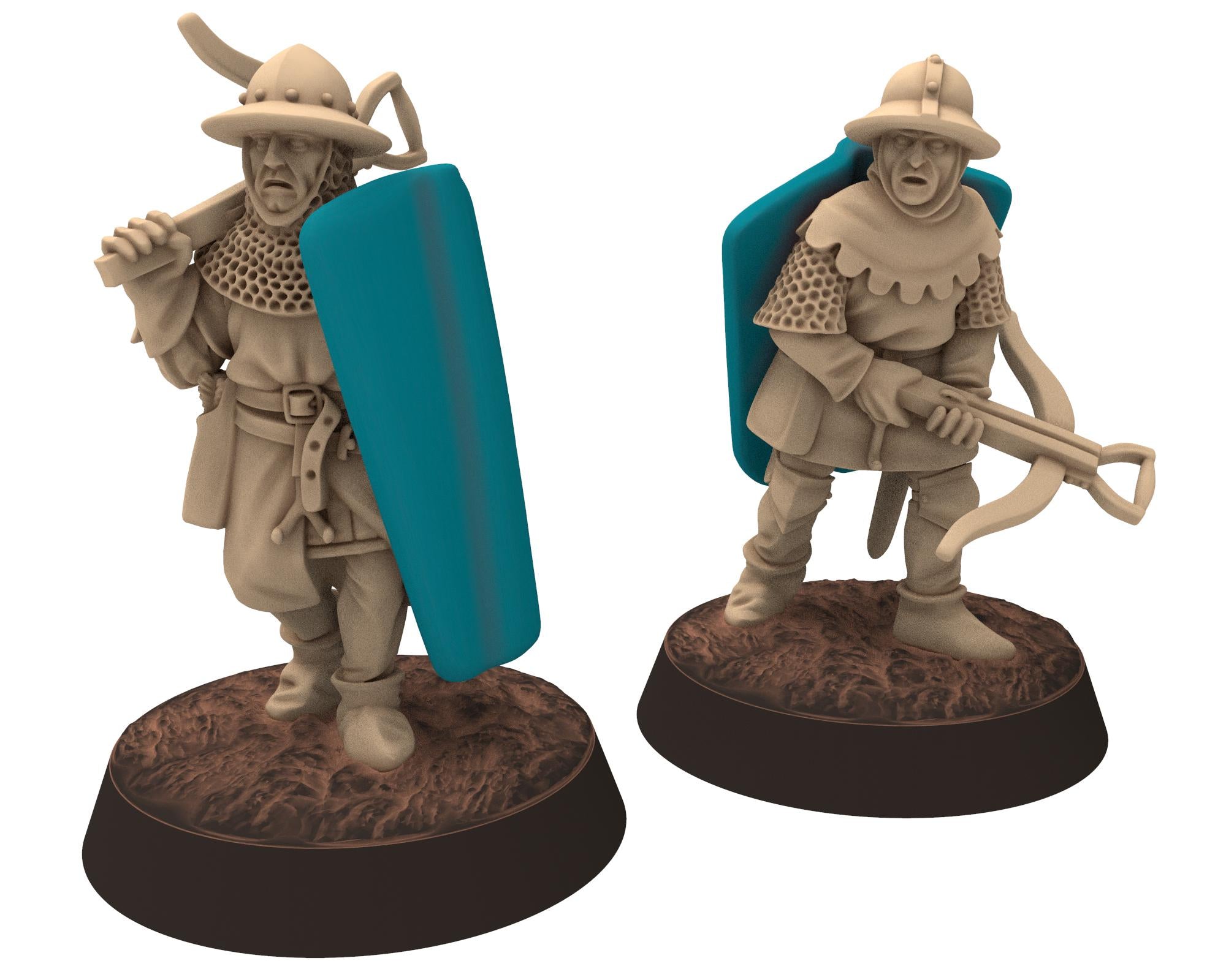 Medieval - Genowise Crossbowmen part 2 mercenary soldiers, Medieval soldiers 100 Years War, 28mm Historical Wargame... Medbury miniatures