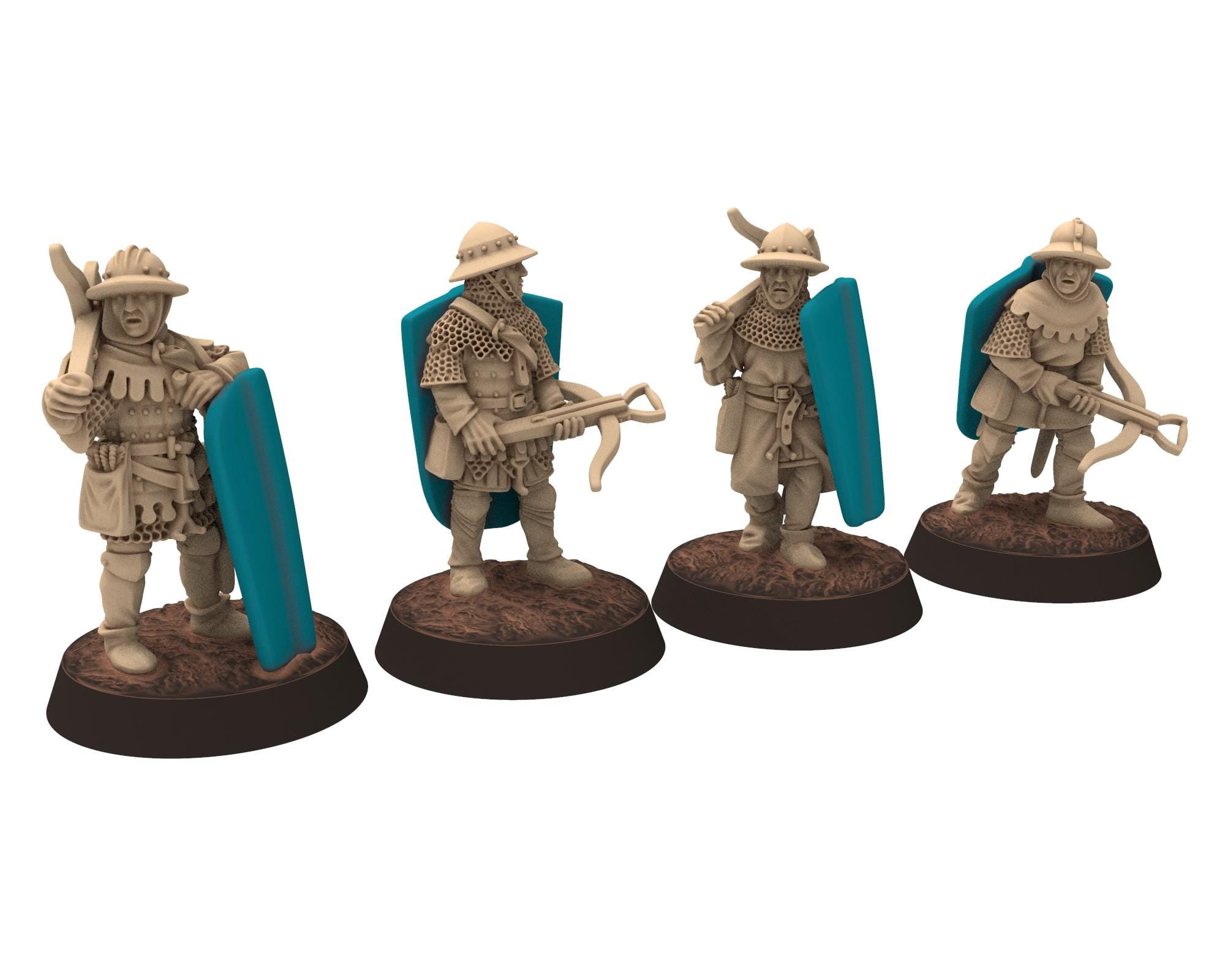 Medieval - Genowise Crossbowmen part 2 mercenary soldiers, Medieval soldiers 100 Years War, 28mm Historical Wargame... Medbury miniatures