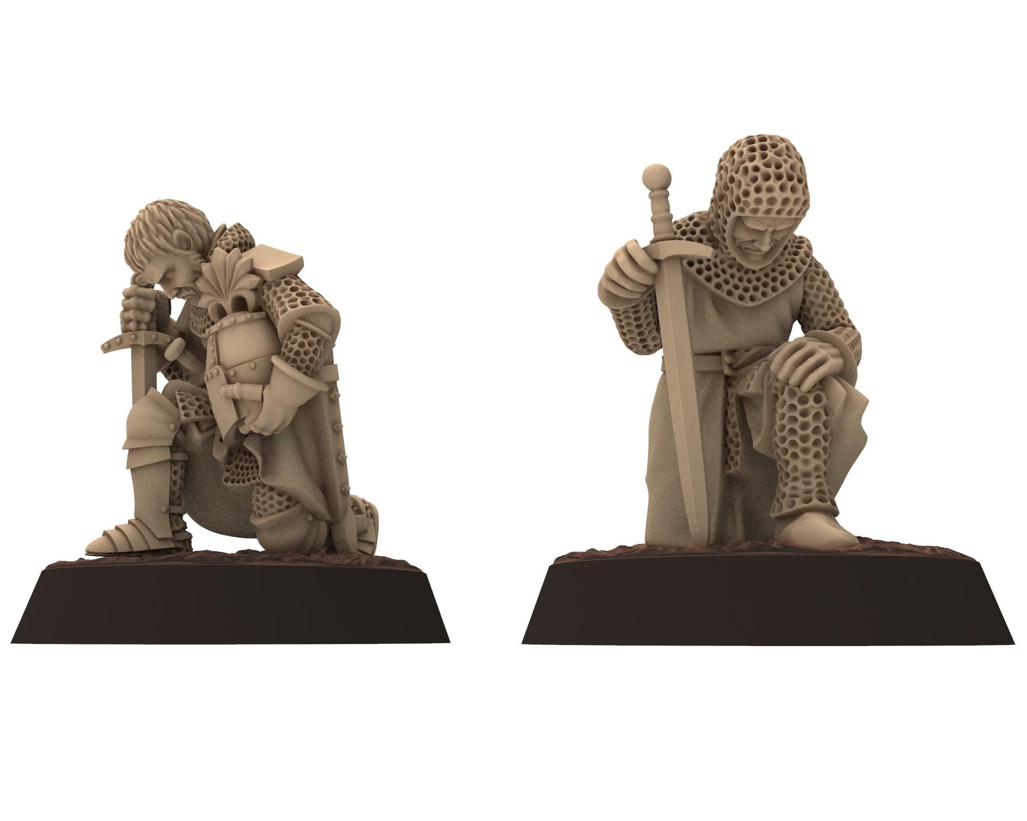 Medieval - Early 100YW Knights with Basinets, On Foot, 100 Years War, 28mm Historical Wargame, Saga... Medbury miniatures