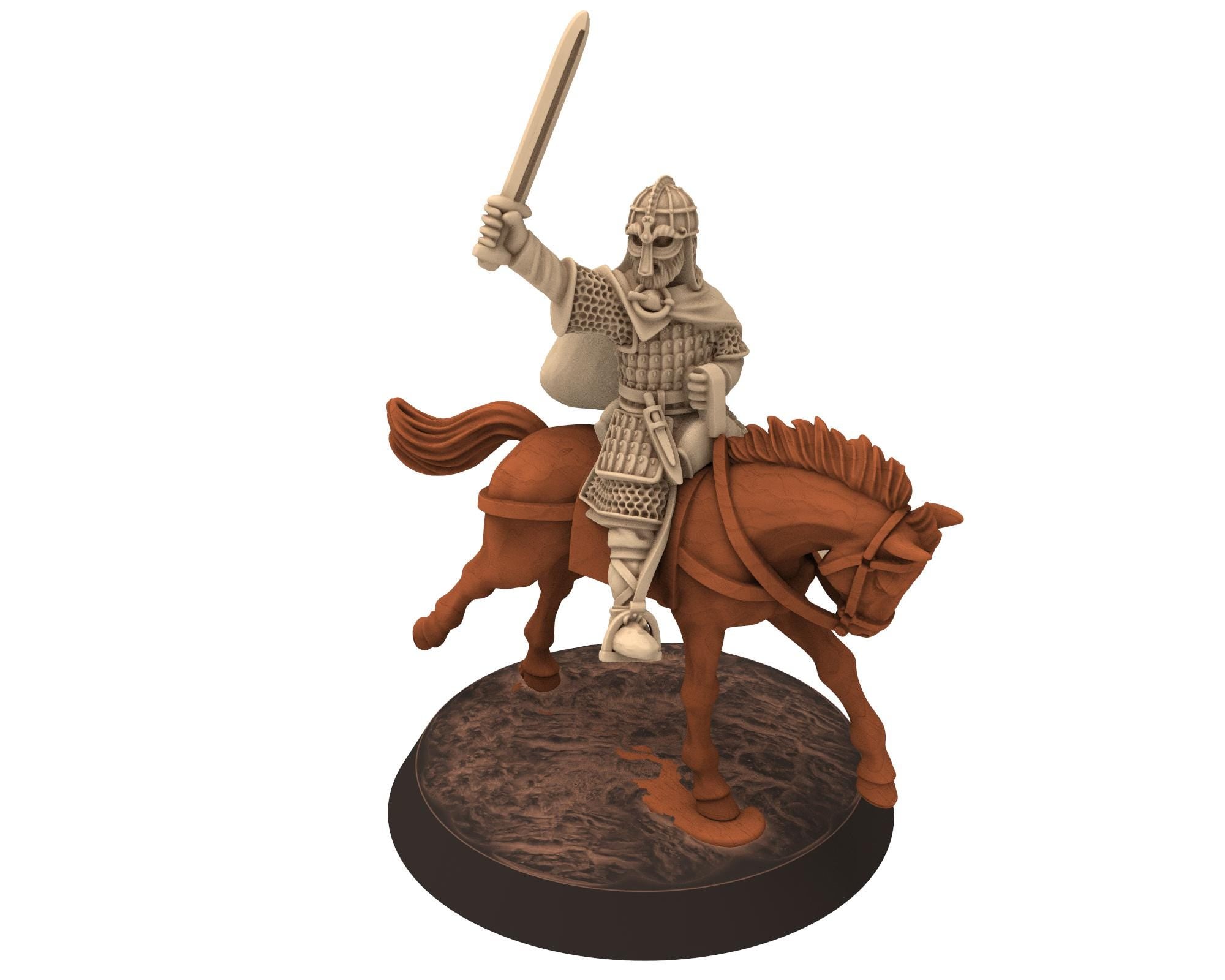 Vendel Era - Frioiwulf Hero Mounted and foot, Germanic Tribe Warband, 7 century, miniatures 28mm for wargame Historical... Medbury miniature