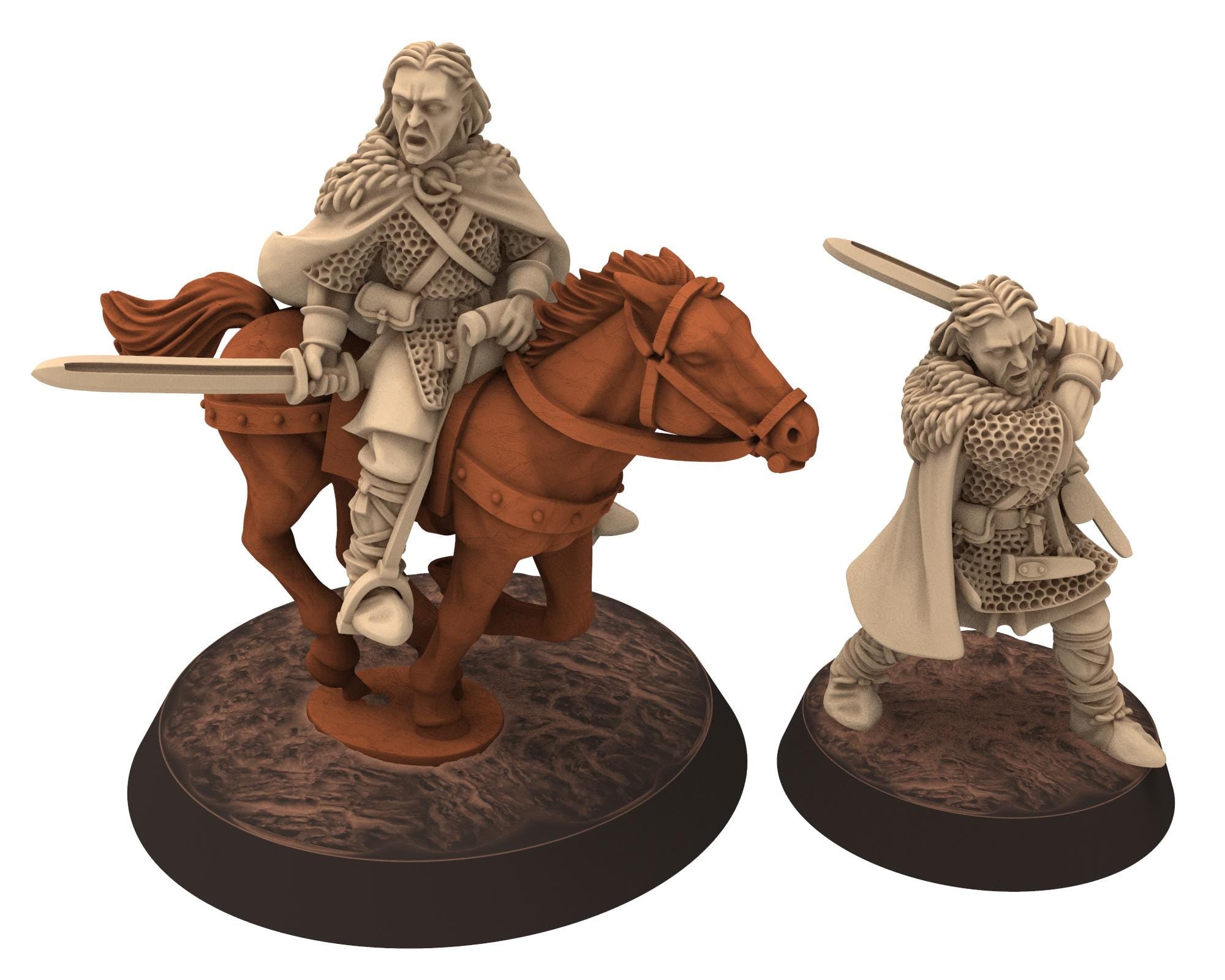 Vendel Era - Garulf Hero Mounted and on foot, Germanic Tribe Warband, 7 century, miniatures 28mm for wargame Historical... Medbury miniature