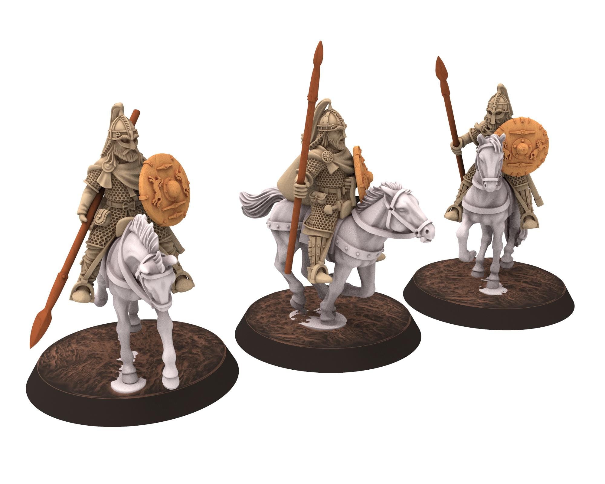 Vendel Era - Thanes Spearmen on foot, Germanic Jutish Tribe Warband, 6-8th century, miniatures 28mm wargame Historical... Medbury miniature