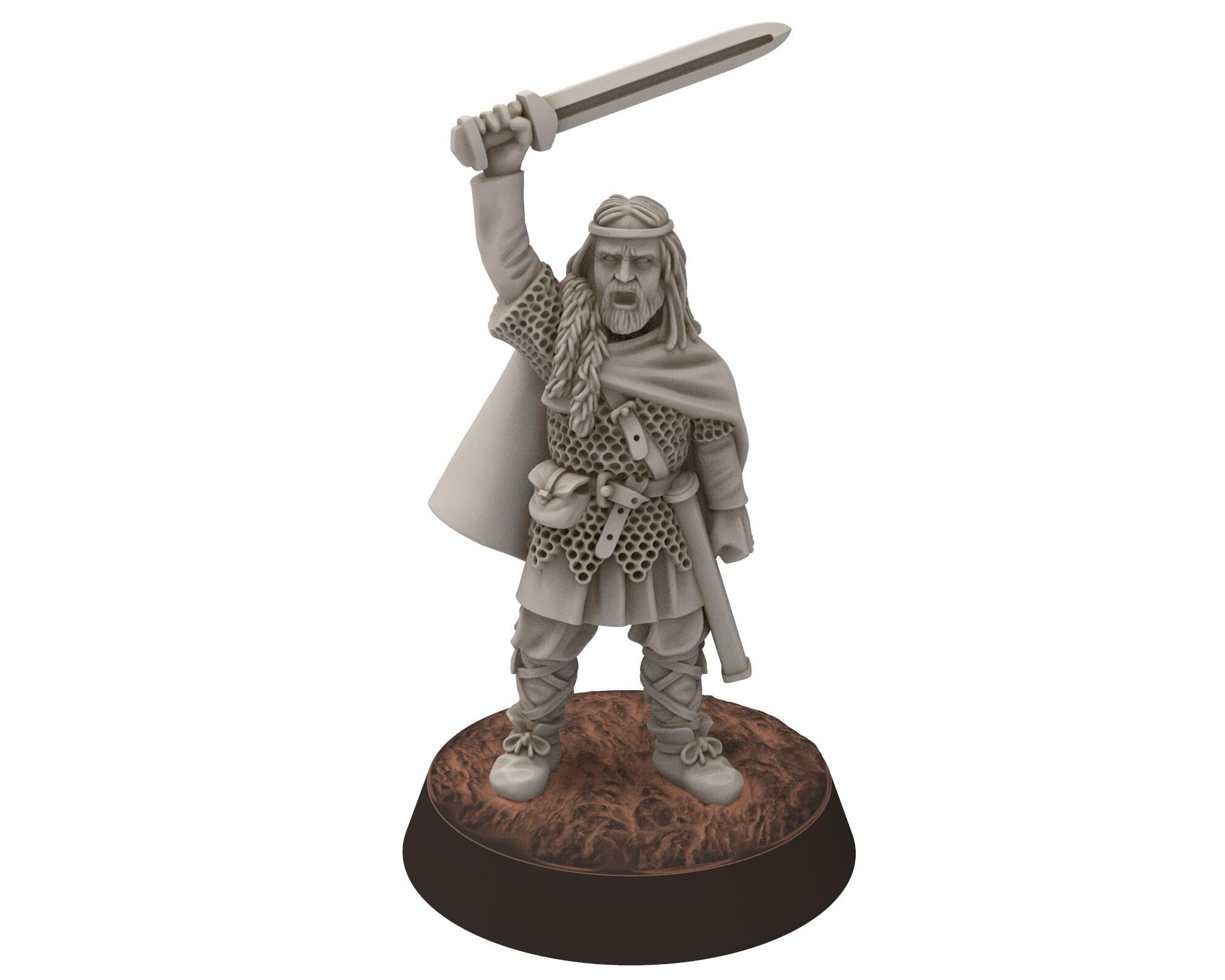 Rohan - Brannhelm Captain, Knight of Rohan, the Horse-lords, rider of the mark, minis for wargame D&D, Lotr... Medbury miniatures