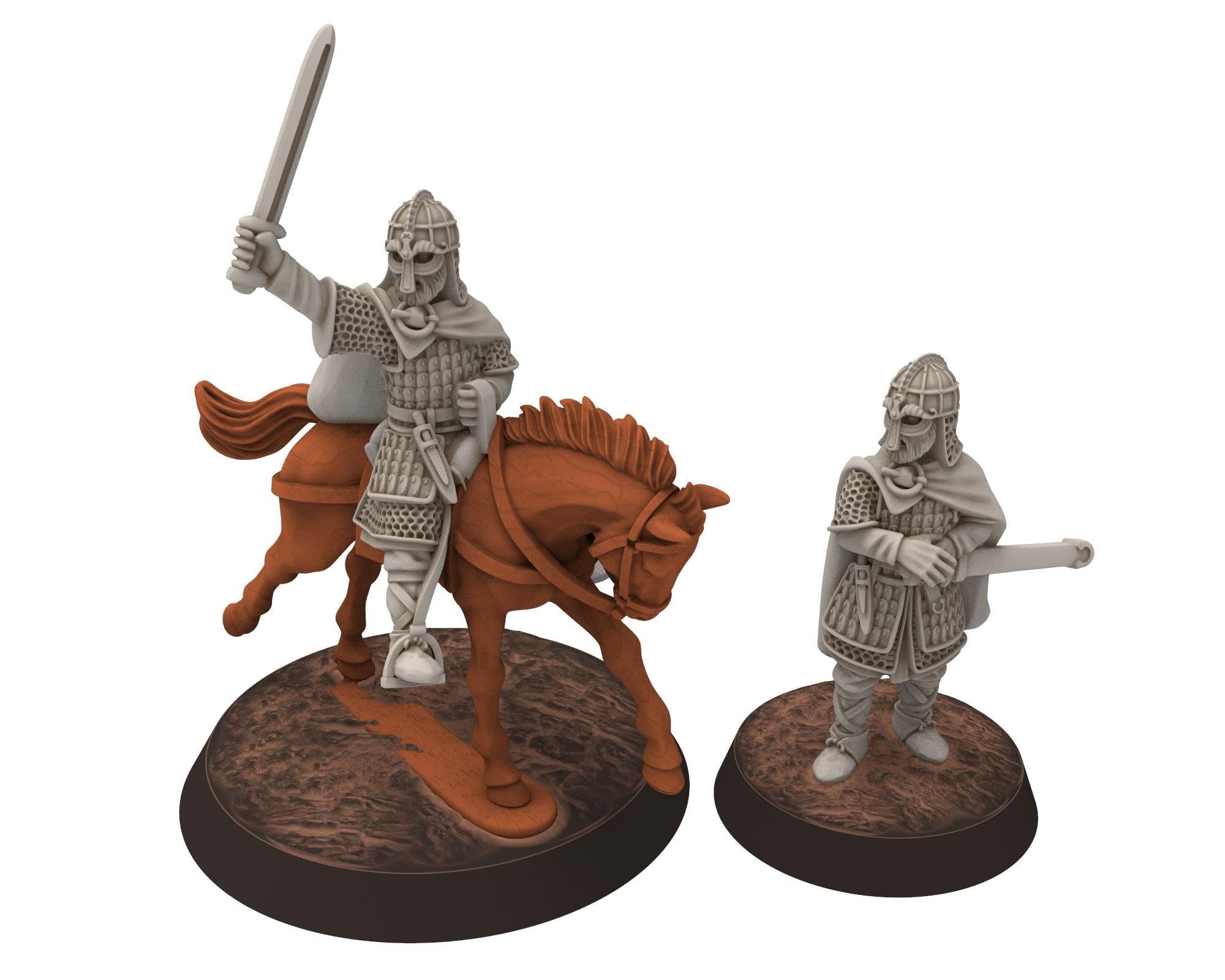 Rohan - Cynric, King of Rohan, the Horse-lords, rider of the mark, minis for wargame D&D, Lotr... Medbury miniatures