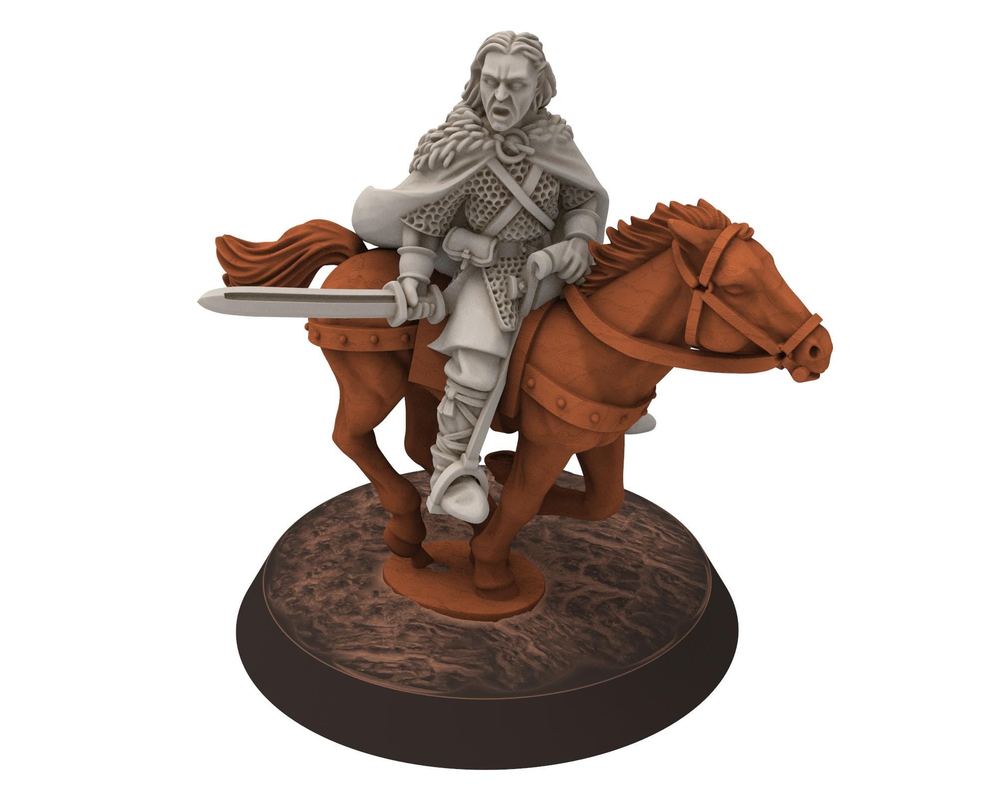 Rohan - Eadric Heir of Storrhold, Knight of Rohan, the Horse-lords, rider of the mark, minis for wargame D&D, Lotr... Medbury miniatures