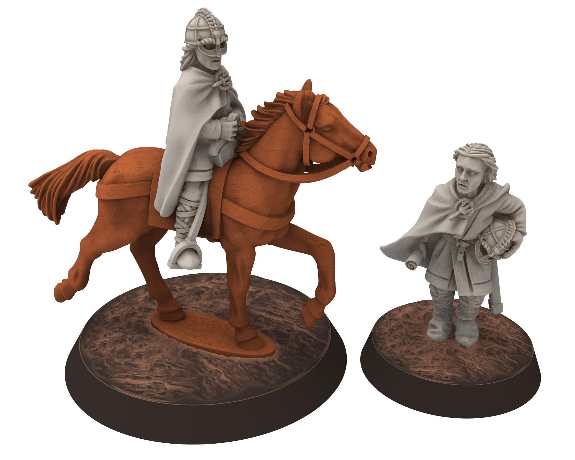 Rohan - Elfwald Messenger, Knight of Rohan, the Horse-lords, rider of the mark, minis for wargame D&D, Lotr... Medbury miniatures
