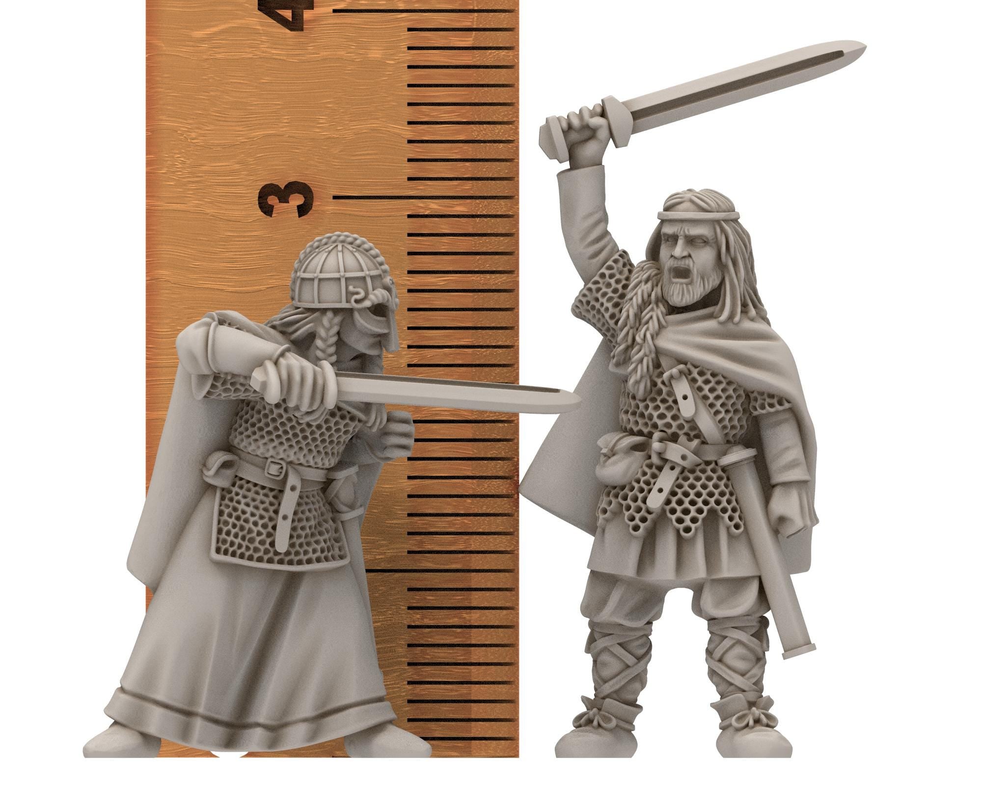 Rohan - Captain V2 on foot, Knight of Rohan, the Horse-lords of the mark, minis for wargame D&D, Lotr... Medbury miniatures