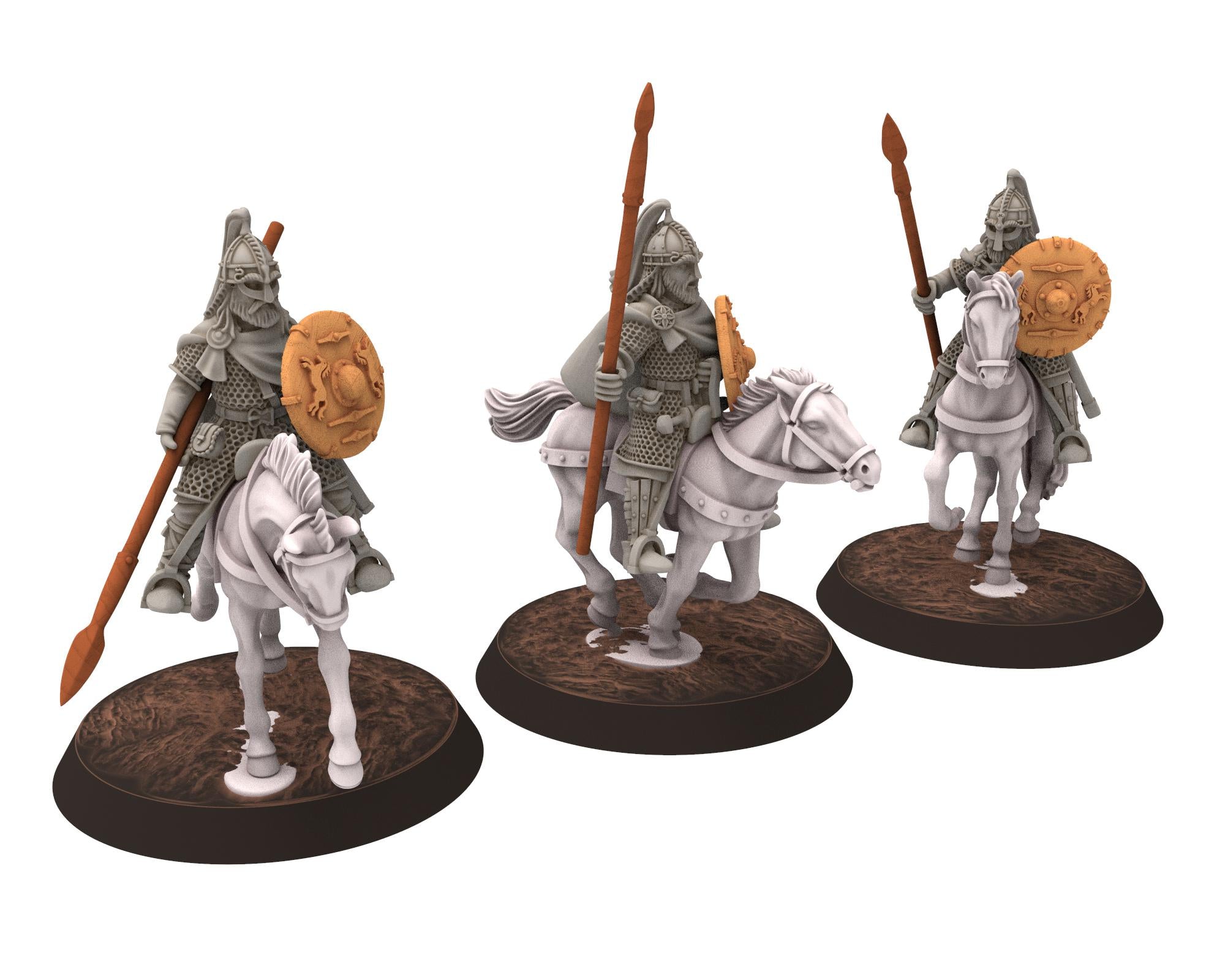 Rohan - Captain V2 on foot, Knight of Rohan, the Horse-lords of the mark, minis for wargame D&D, Lotr... Medbury miniatures