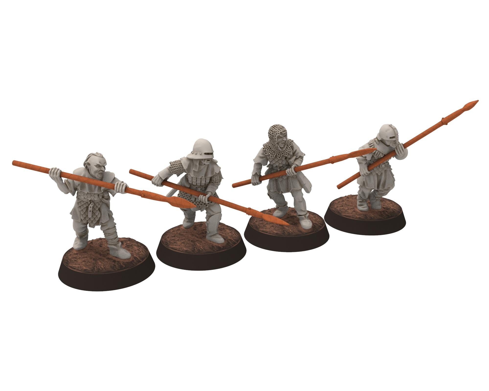 Orcs horde - Orc Spearman infantry, Orc warriors warband, Middle rings miniatures for wargame D&D, Lotr... Medbury miniatures