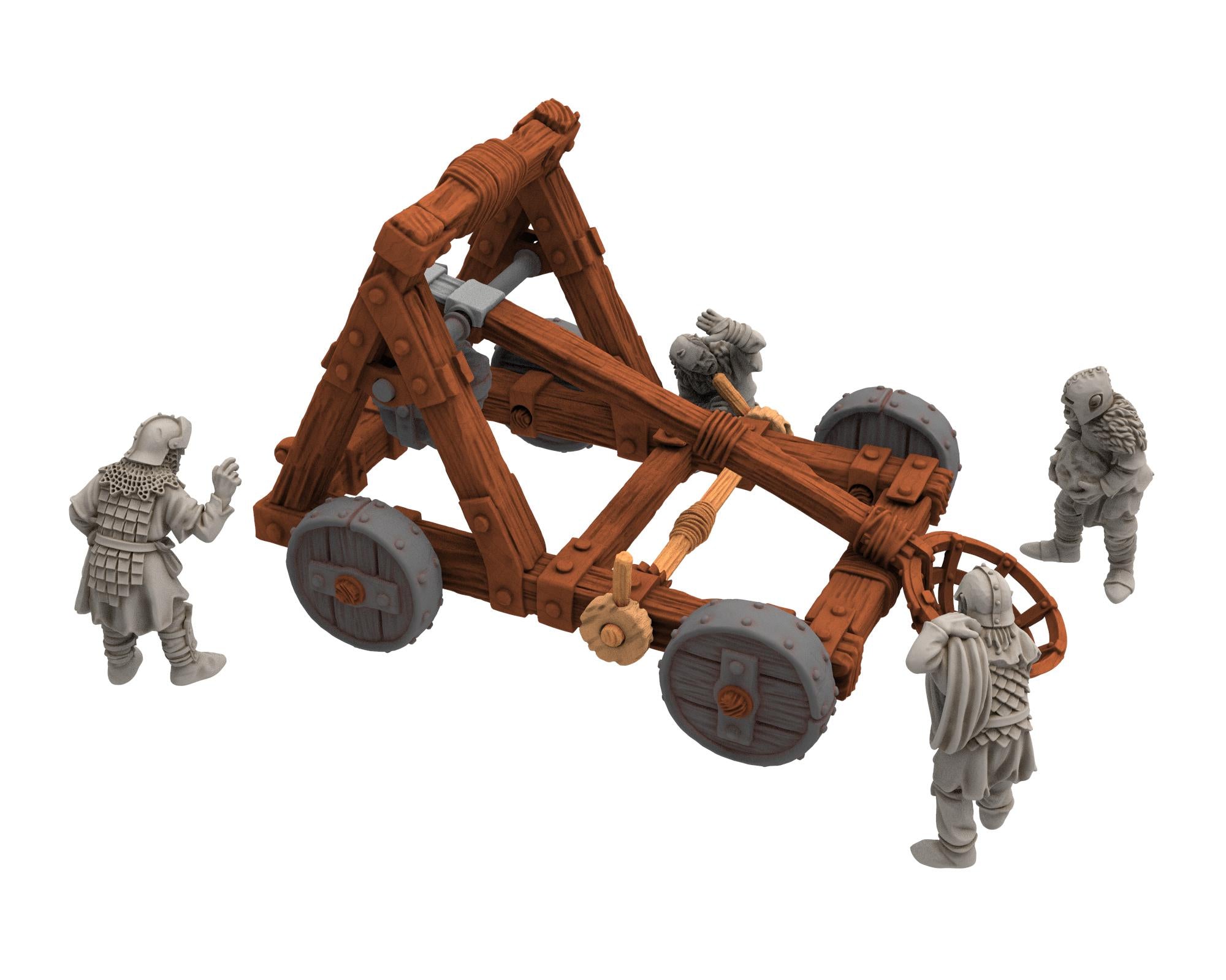 Orcs horde - Orc Catapult and Siege Crew, Assault warriors warband, Middle rings miniatures for wargame D&D, Lotr... Medbury miniatures