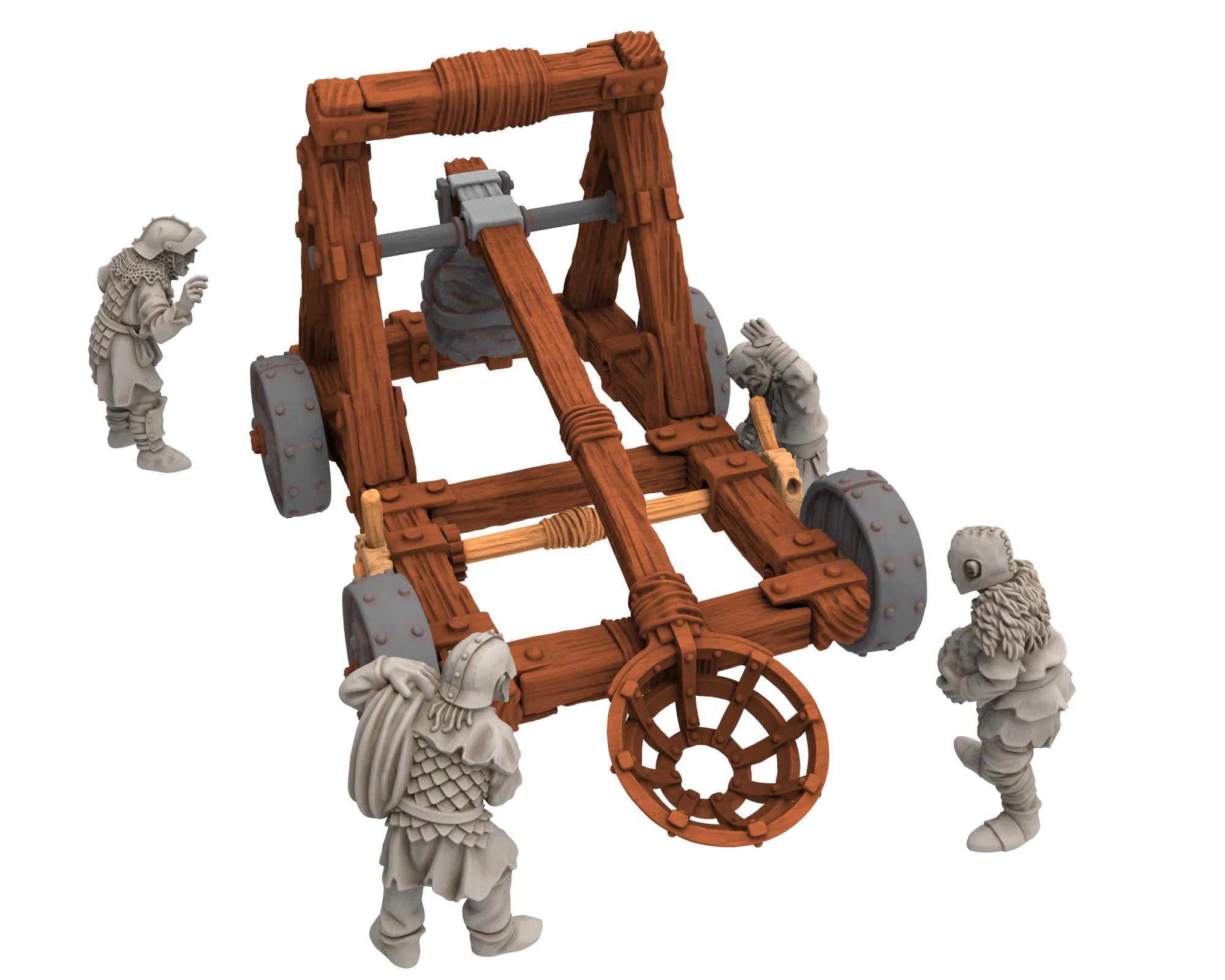 Orcs horde - Orc Catapult and Siege Crew, Assault warriors warband, Middle rings miniatures for wargame D&D, Lotr... Medbury miniatures