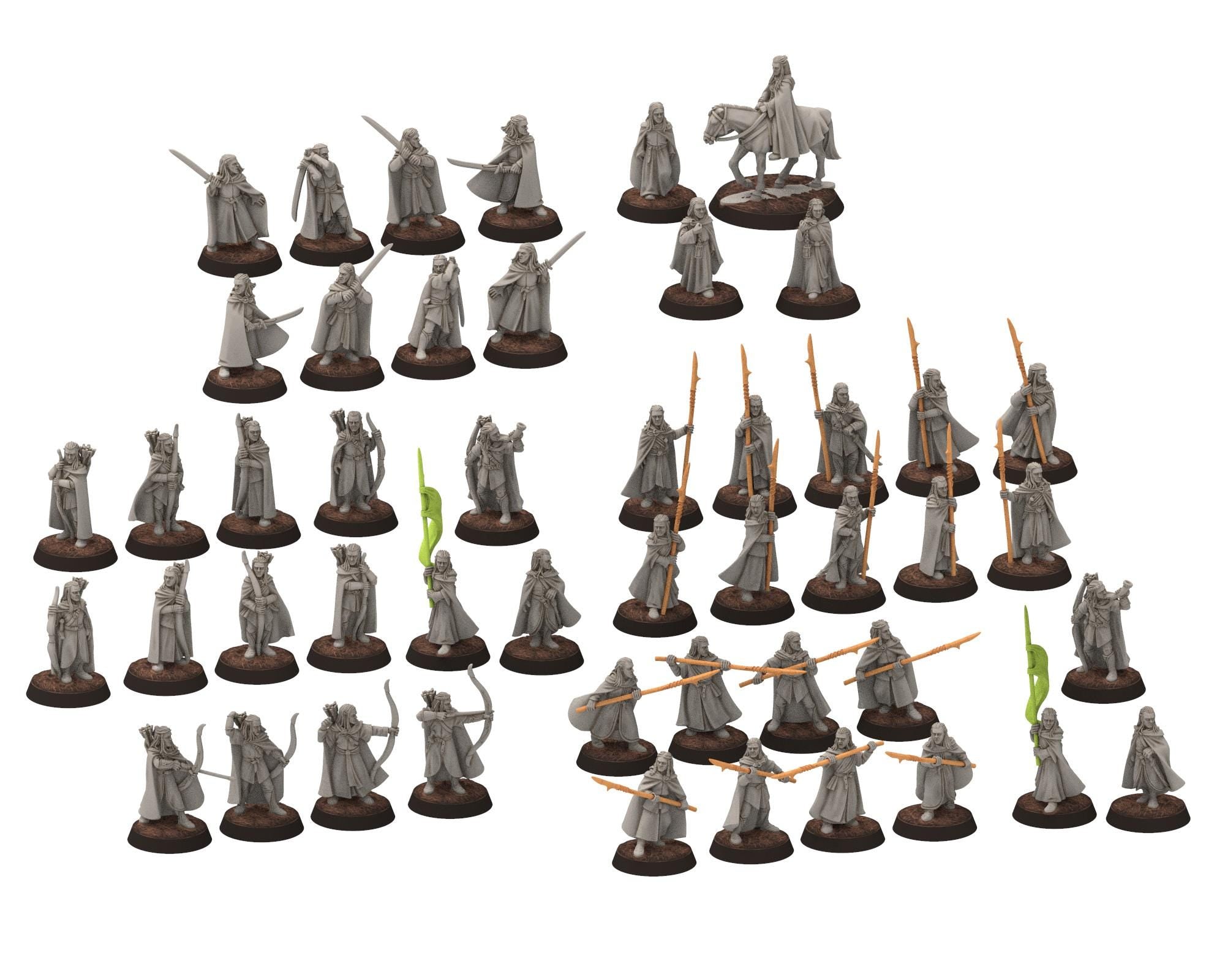 Darkwood - Elven Milita Bundle Army, Sylvan Eldar Kingdom, Middle rings miniatures for wargame D&D, LOTR, Medbury miniatures