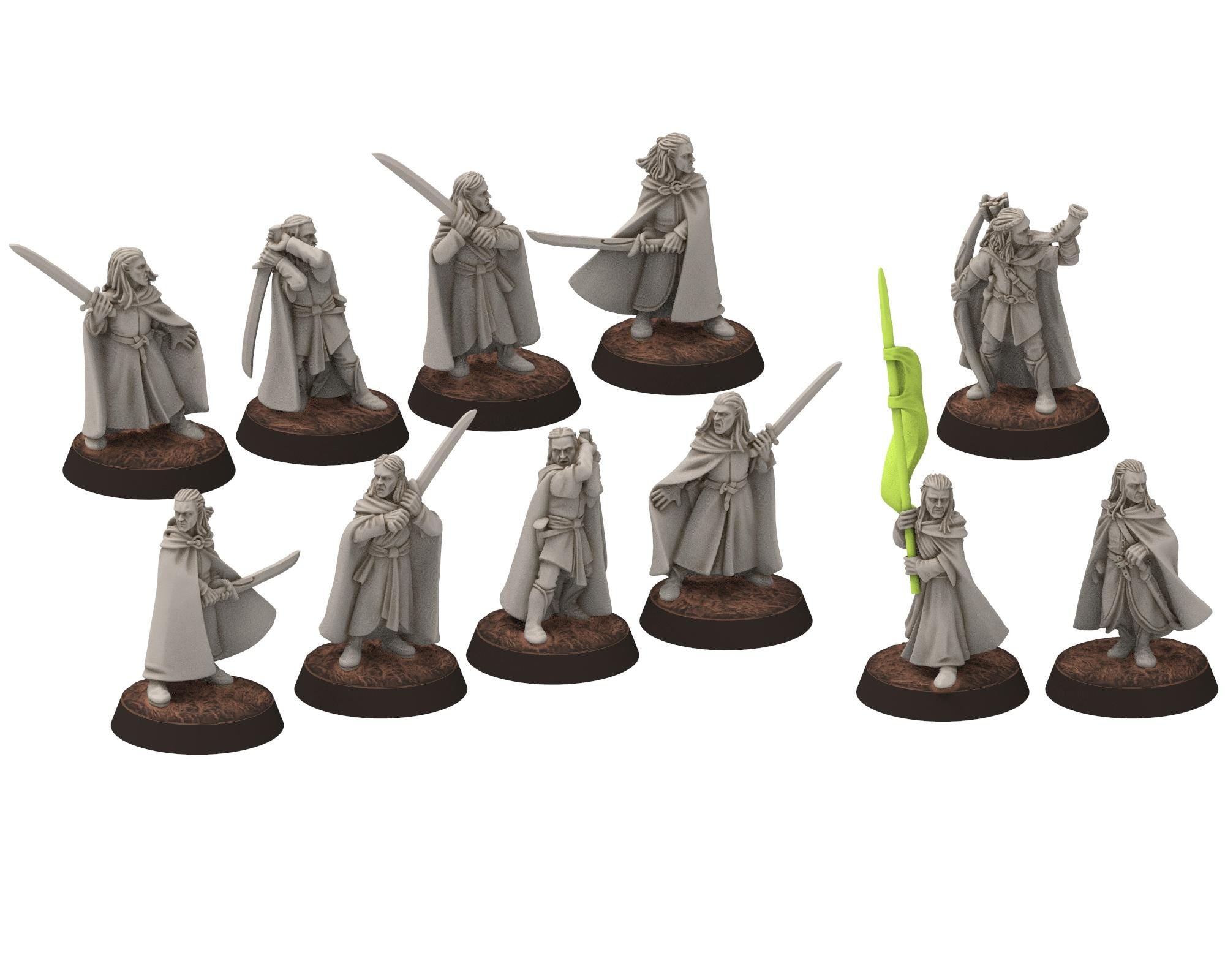 Darkwood - Elven Milita Bundle Army, Sylvan Eldar Kingdom, Middle rings miniatures for wargame D&D, LOTR, Medbury miniatures