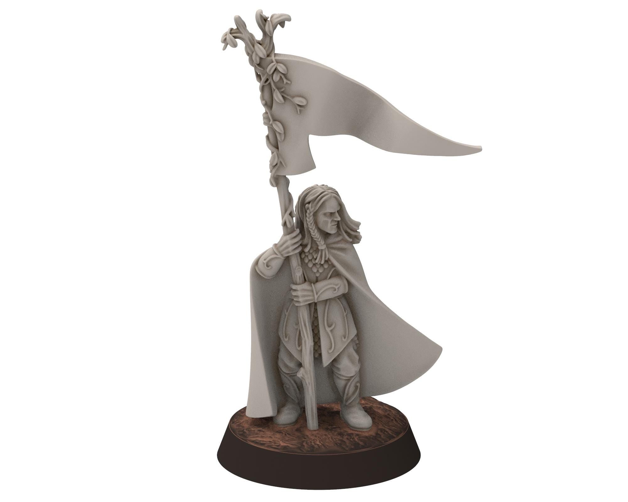 Darkwood - Wood Elf spearmen, Sylvan Eldar Kingdom, Middle rings miniatures for wargame D&D, LOTR, Medbury miniatures